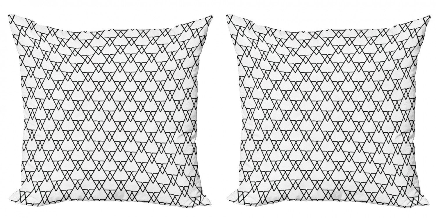 Kissenbezüge (2 und Linie Doppelseitiger Digitaldruck, Stück), Art Schwarz Abakuhaus Modern Accent weiß Design