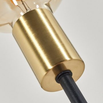 hofstein Stehlampe »Avola« Bodenlampe aus Metall in Schwarz/Messingfarben, ohne Leuchtmittel, Standlampe mit Lichteffekt, E27, Fußschalter