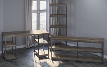 loft24 Schreibtisch Ashlar, mit 4 offenen Fächern, rustikaler Landhausstil, Breite 137 cm