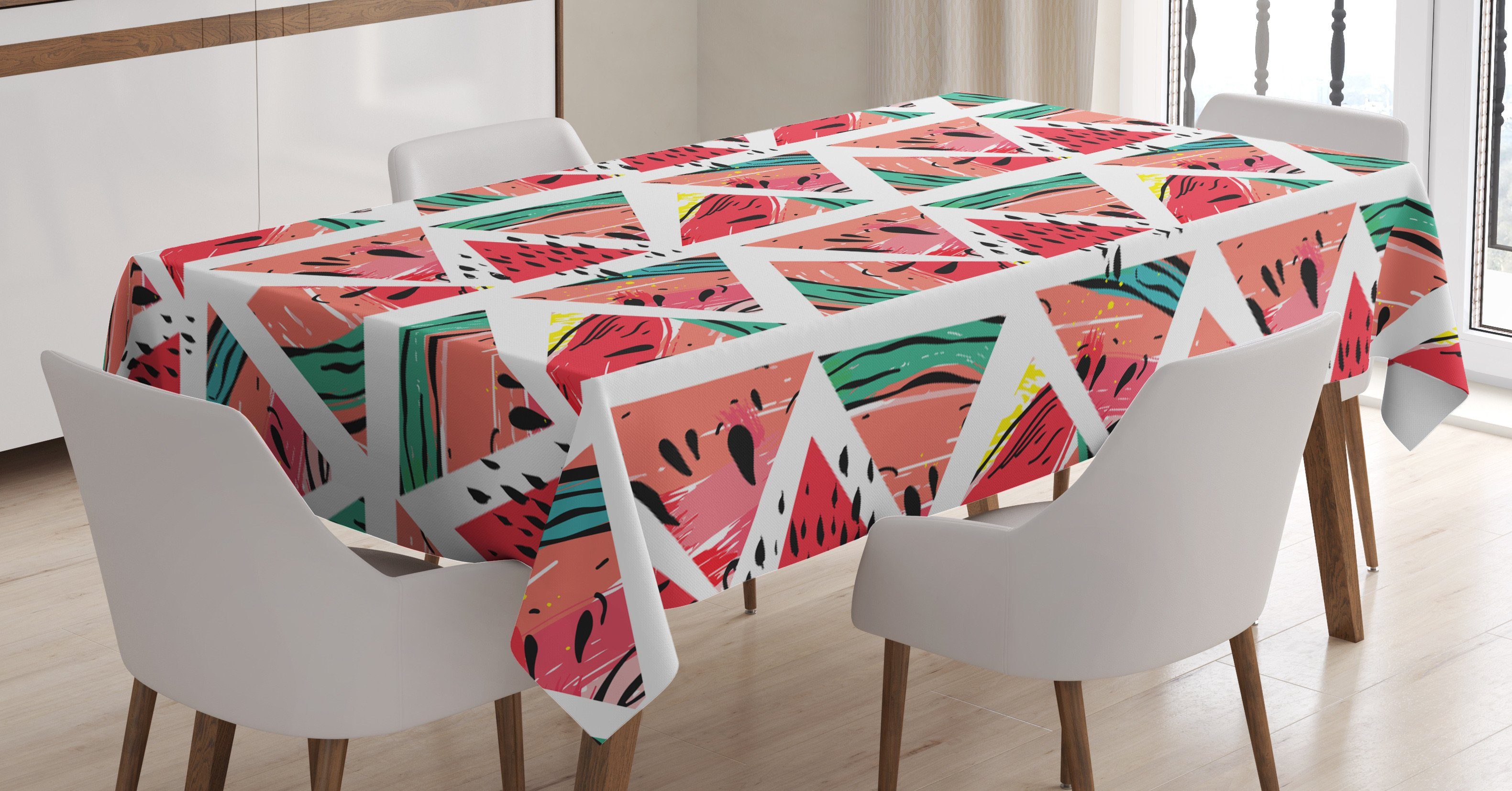 Abakuhaus Tischdecke Farbfest Waschbar Für den Außen Bereich geeignet Klare Farben, Aquarell abstrakte Wassermelone