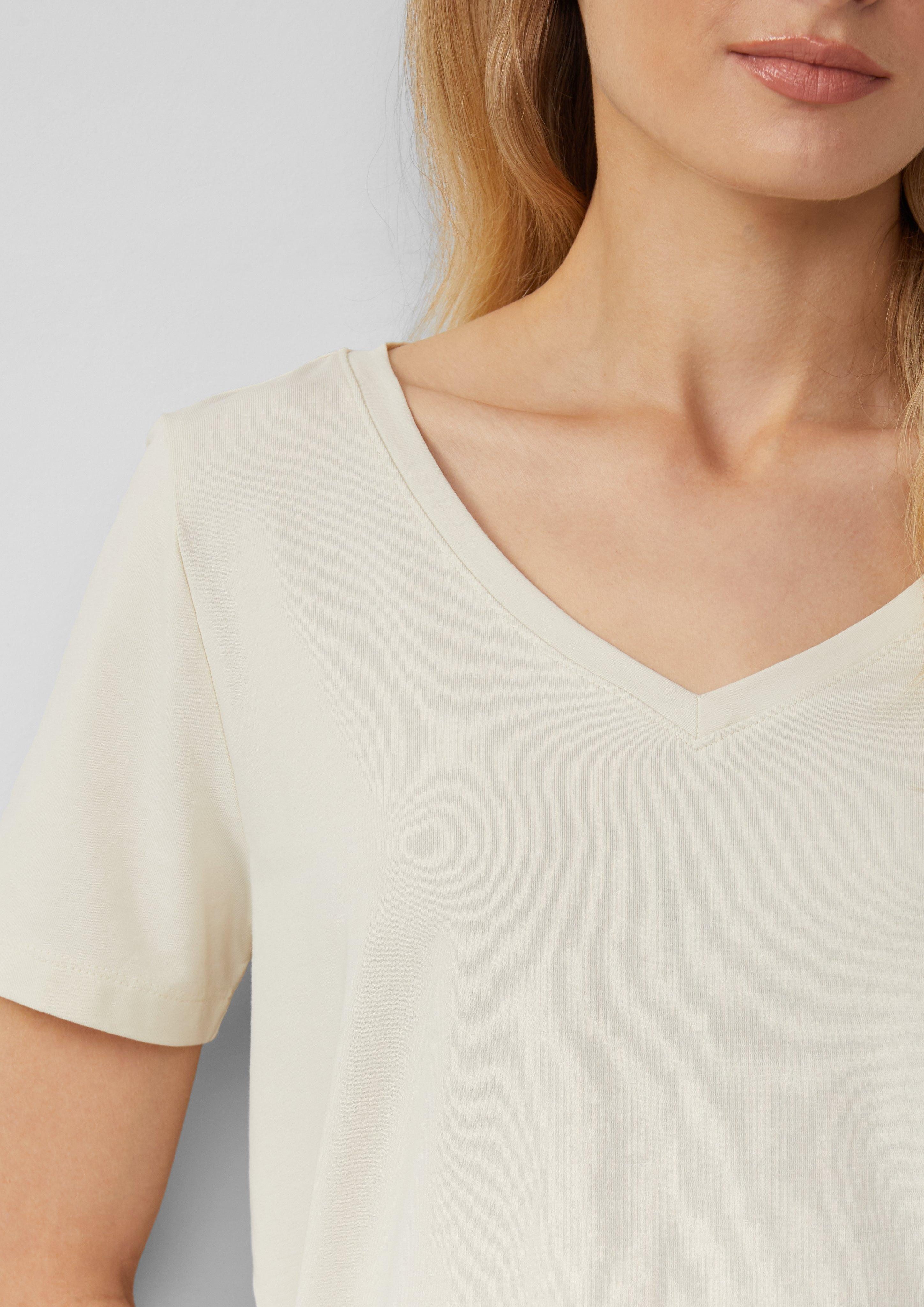 s.Oliver Kurzarmshirt T-Shirt mit V-Ausschnitt günstig online kaufen