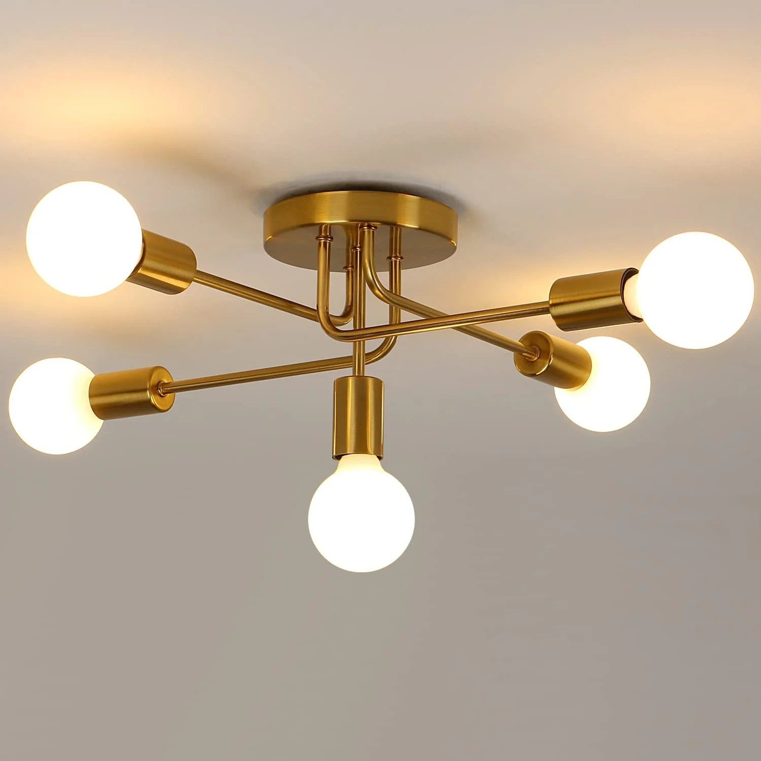 Goeco Deckenleuchten Bend Tube Deckenleuchte,Eisen Dekoleuchte,Gold,für günstig online kaufen