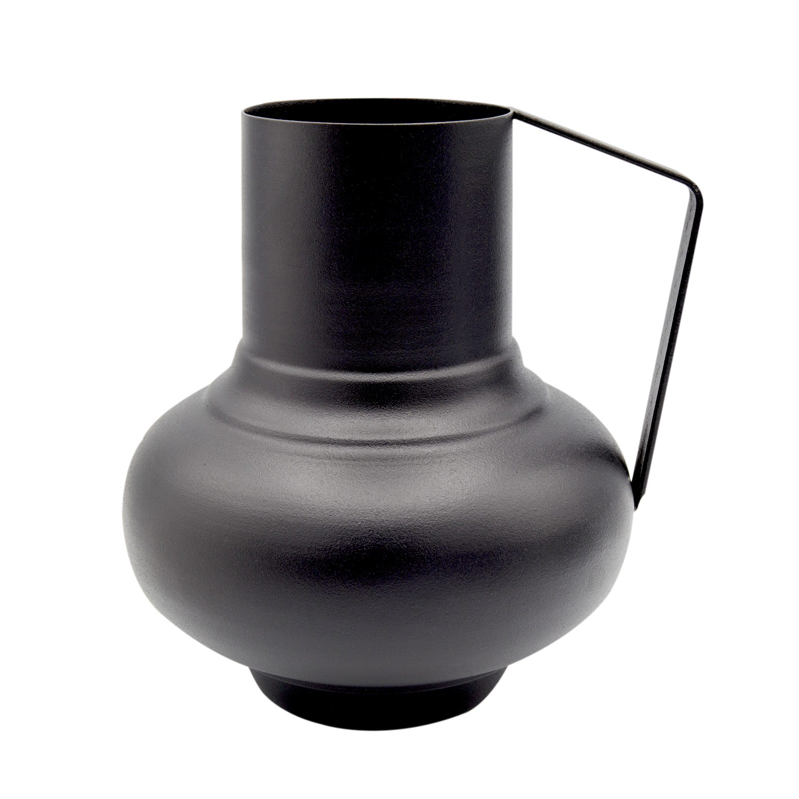 LaLe Living Dekovase Krug Vaso in Schwarz, 16 x 19 cm, aus Eisen