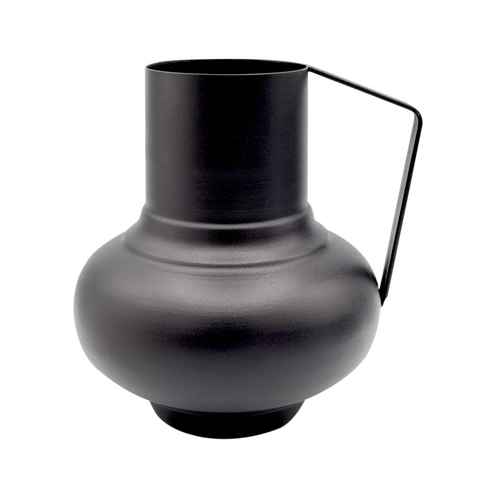 LaLe Living Dekovase Krug Vaso in Schwarz, 16 x 19 cm, aus Eisen