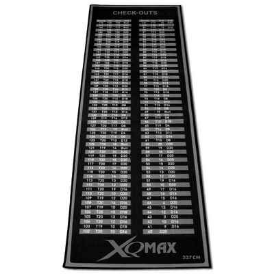 XQMAX Dartscheibe Dartteppich Check Out grau/schwarz, (Dartmatte, Teppich), mehrfarbig mit offiziellem Spielabstand