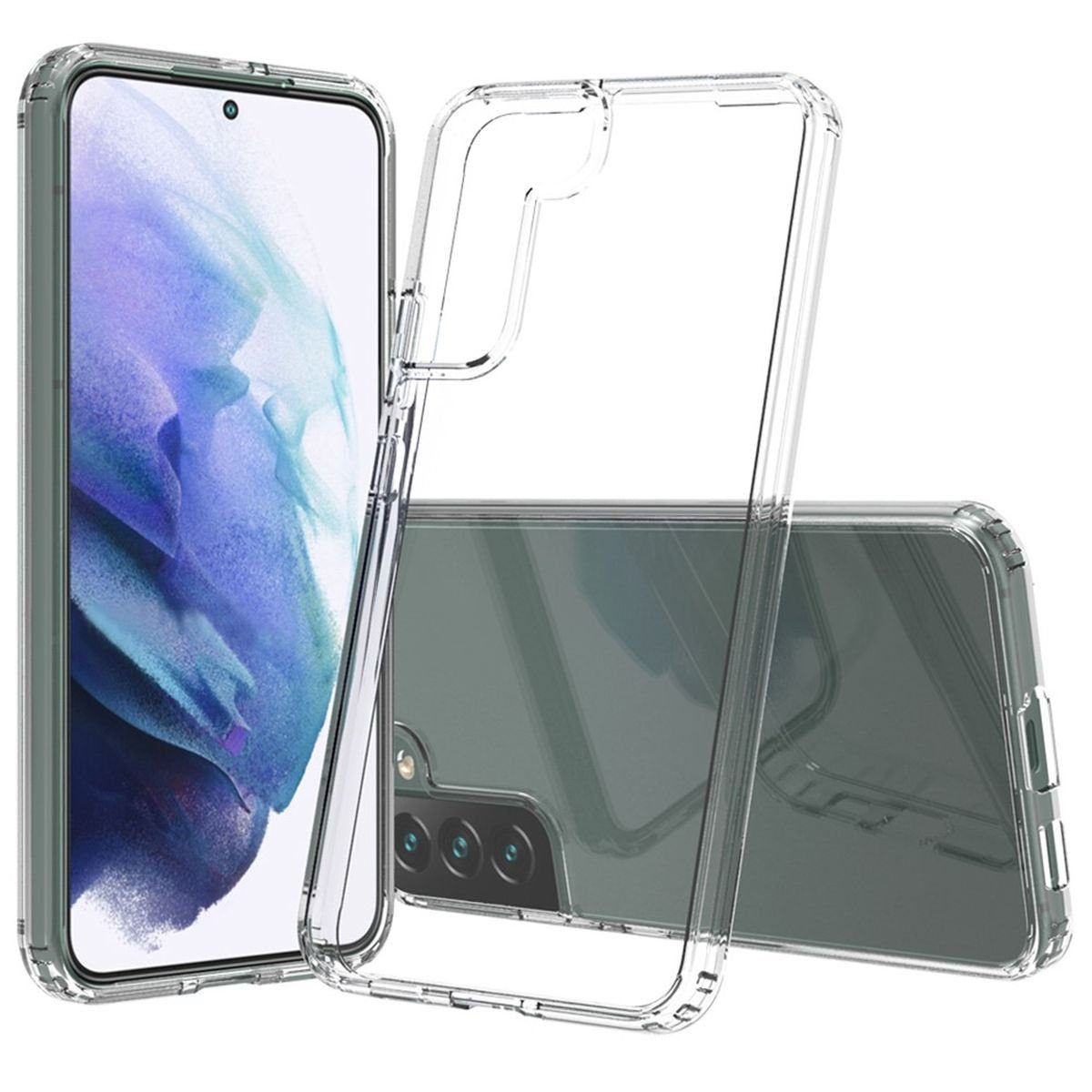 CoverKingz Handyhülle Hülle für Samsung Galaxy S22+ (Plus) Handy Cover Hybrid Silikon Case 16,5 cm (6,5 Zoll), Handyhülle Schutzhülle Transparent Hybrid Silikonhülle Bumper