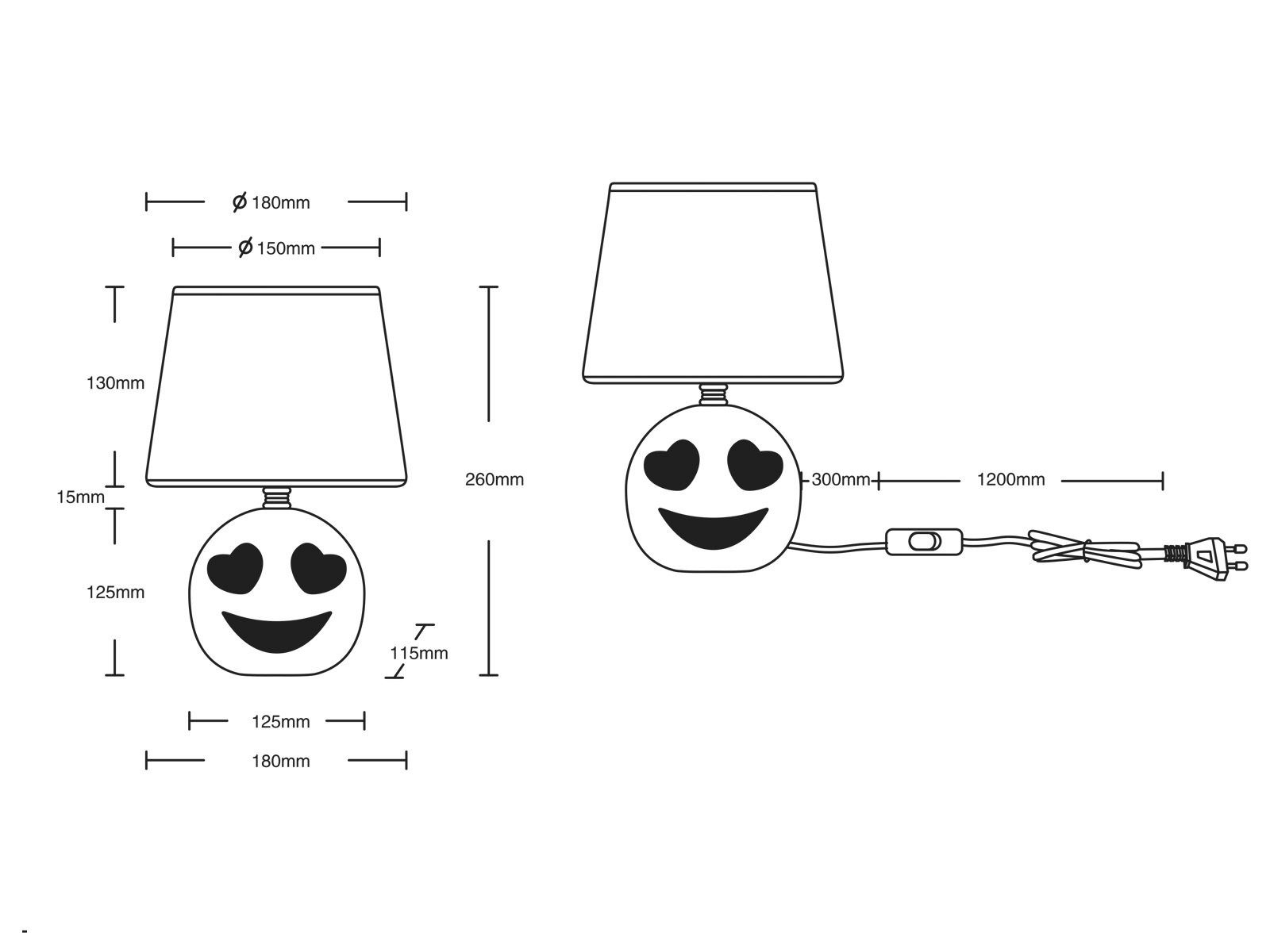 meineWunschleuchte LED Nachttischlampe, dimmbar wechselbar, LED ausgefallen kleine stylische warmweiß, Höhe Kinderzimmer-lampe 26cm Gelb-Weiß Weiß