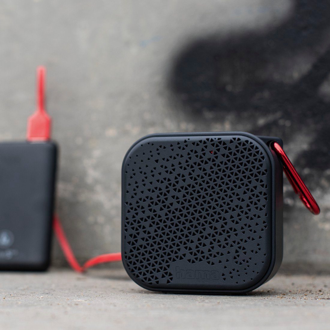 Hama Mini-Bluetooth-Lautsprecher (wasserdicht IP67, 3,5W, W) mobil, Karabiner) schwarz Bluetooth-Lautsprecher (3,5