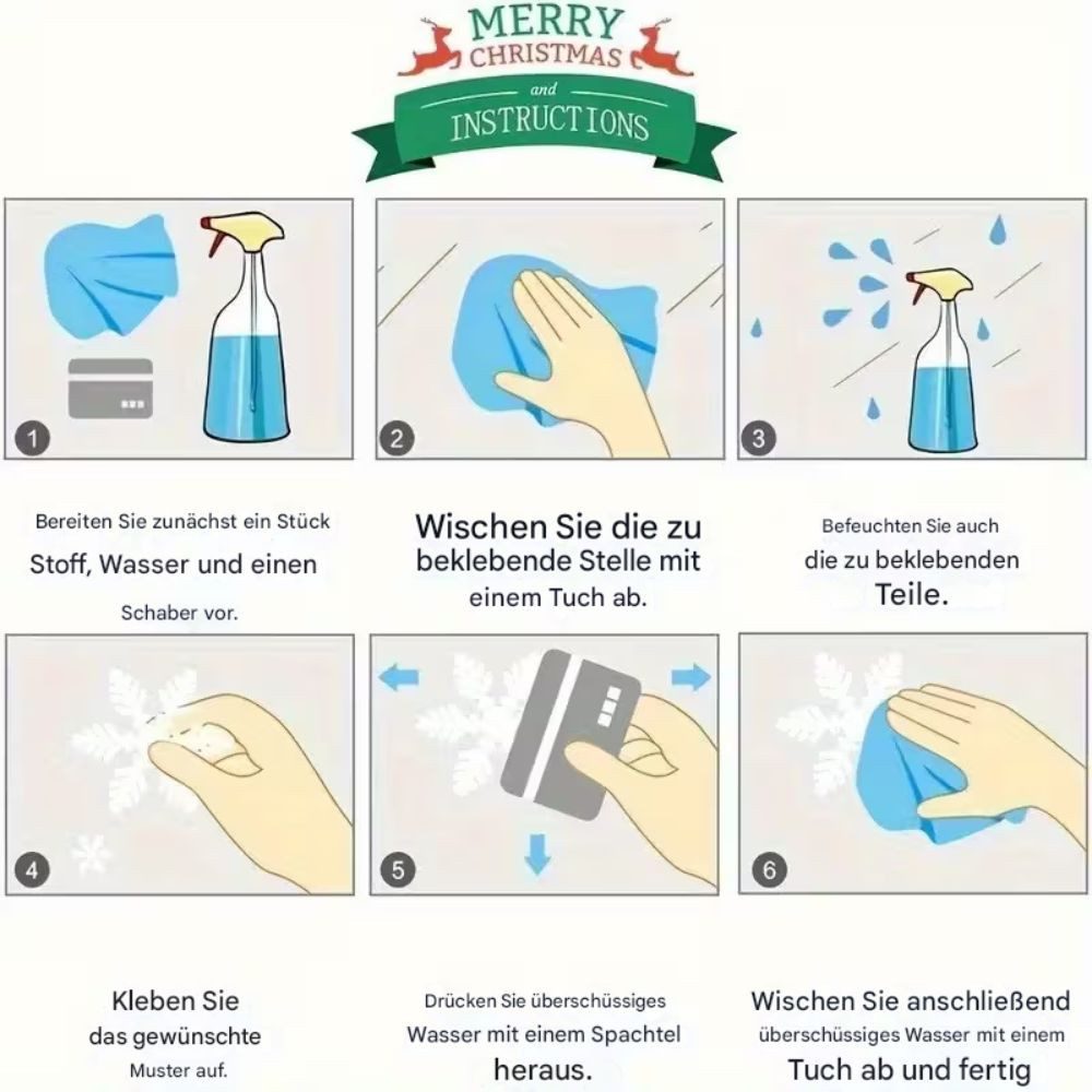 Montegoni Fenstersticker Festliche Fensteraufkleber, Schneeflocken, Fensterbild, Weihnachten, Selbstklebende, doppelseitige Fensterfolien, Weihnachtsmotiv – Bild 5 von 5