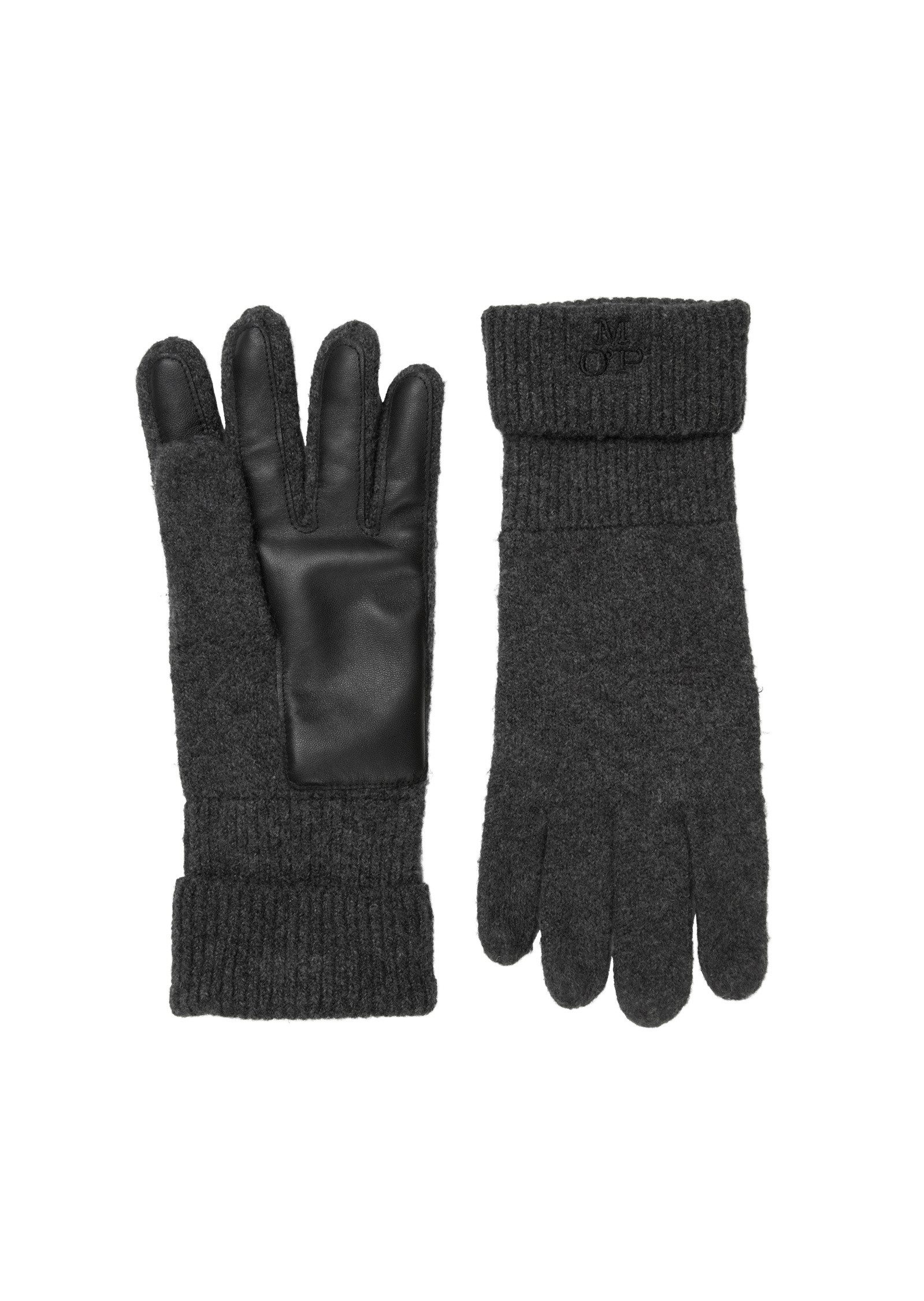 Marc O'Polo Strickhandschuhe mit Echtleder-Handfläche