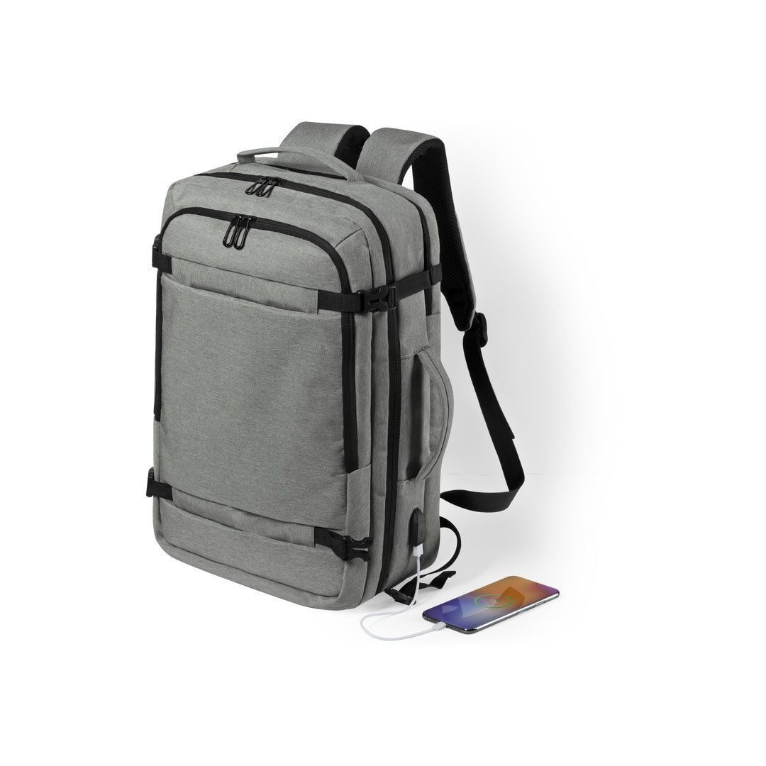 CABBEL Rucksack Laptoprucksack Rucksäcke Laptop Wasserbeständig Laptoptasche (Rucksack, 1-tlg., Einzelartikel), Grau, Diebstahlschutz, USB‑Port, Laptopfach 17’’, Trolleygurt, robust