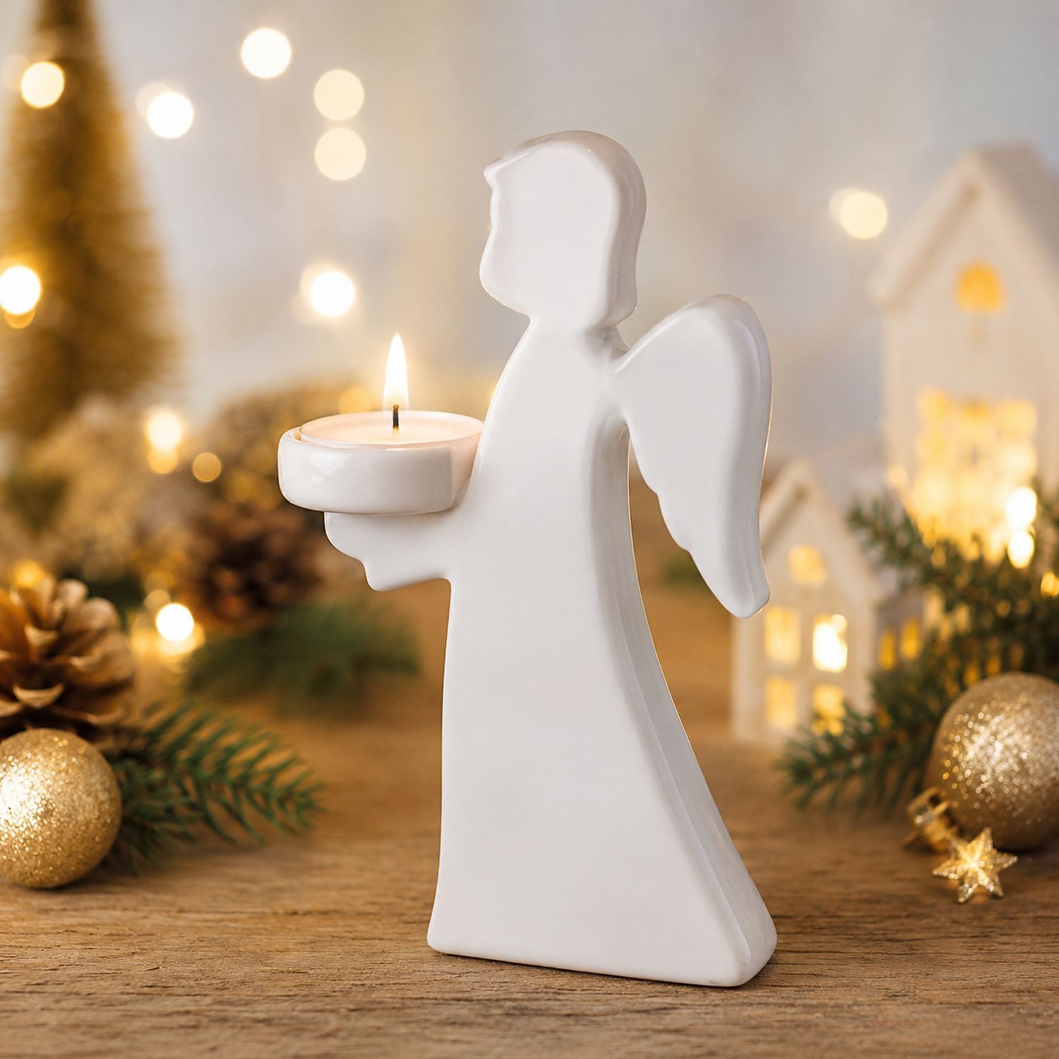 RIFFELMACHER & WEINBERGER Christbaumschmuck Riffelmacher Porzellan Engel mit Teelichthalter 18
