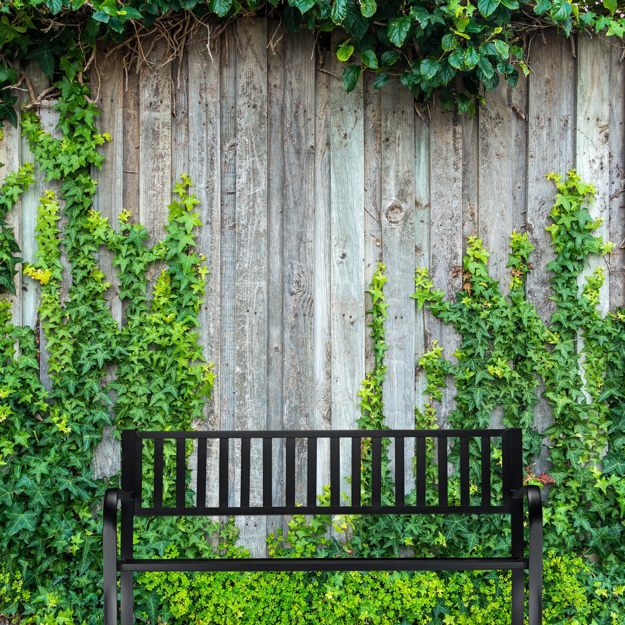 relaxdays Gartenbank mit Metallstrebe