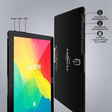 FEONAL Mit 2 SIM Slot 4GB RAM 128GB TF Tablet (10,1", 64 GB, Android 11, 4G LTE, Mit Tastatur Maus Stift OctaCore 1080P FHD Face ID 6000mAh 13MPKamera)
