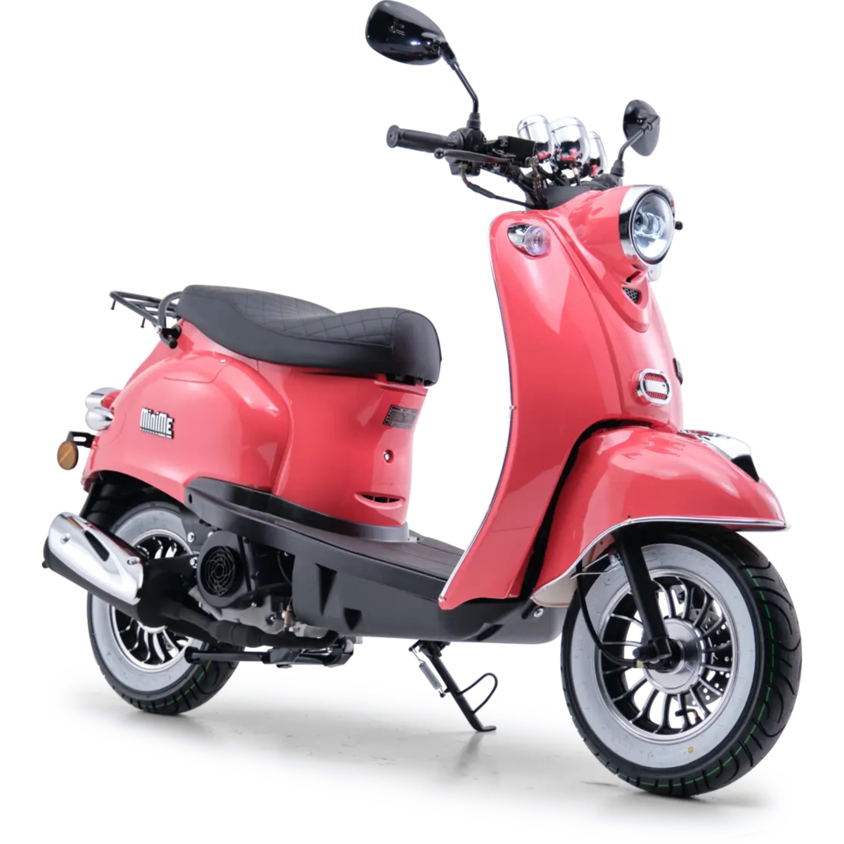 Burnout Motorroller MiniMe 2.0 Mattschwarz, 50 ccm, 45 km/h, Euro 5, Unverwechselbares Retro Design, Mofa