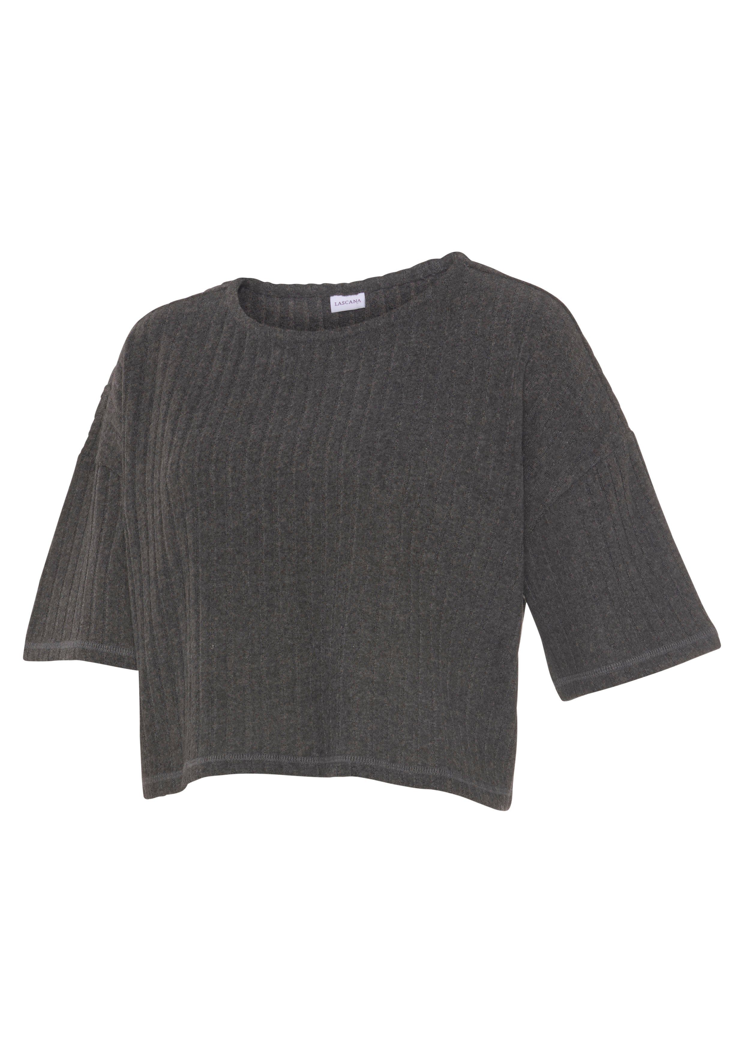 LASCANA 3/4-Arm-Shirt Lounge-/Strickshirt aus weichem Strick, Loungewear