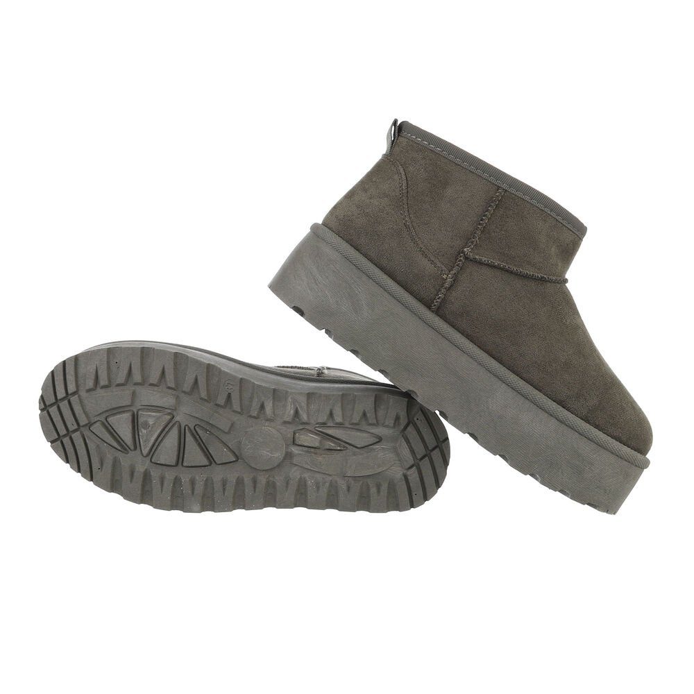Ital-Design Damen Snowboots Freizeit Snowboots Plateaustiefeletten Snowboots (84338247) Flach Plateaustiefeletten in Olive