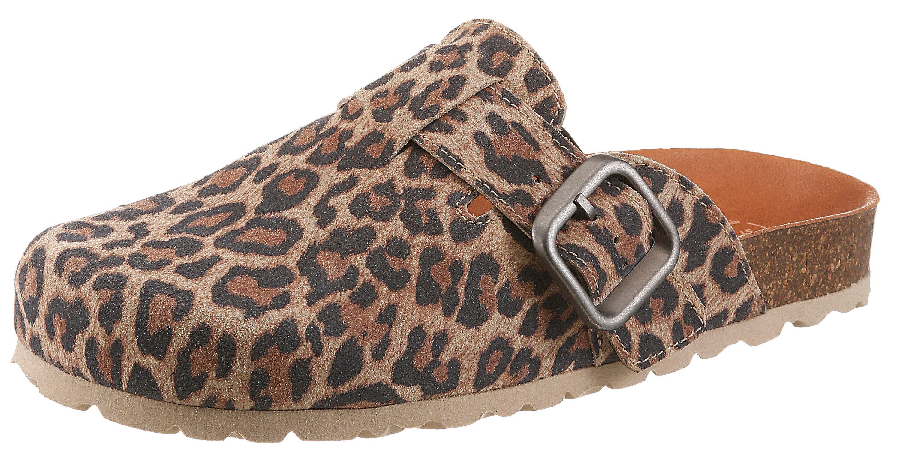 VERBENAS Clog Hausschuh, Sommerschuh im Leo-Look