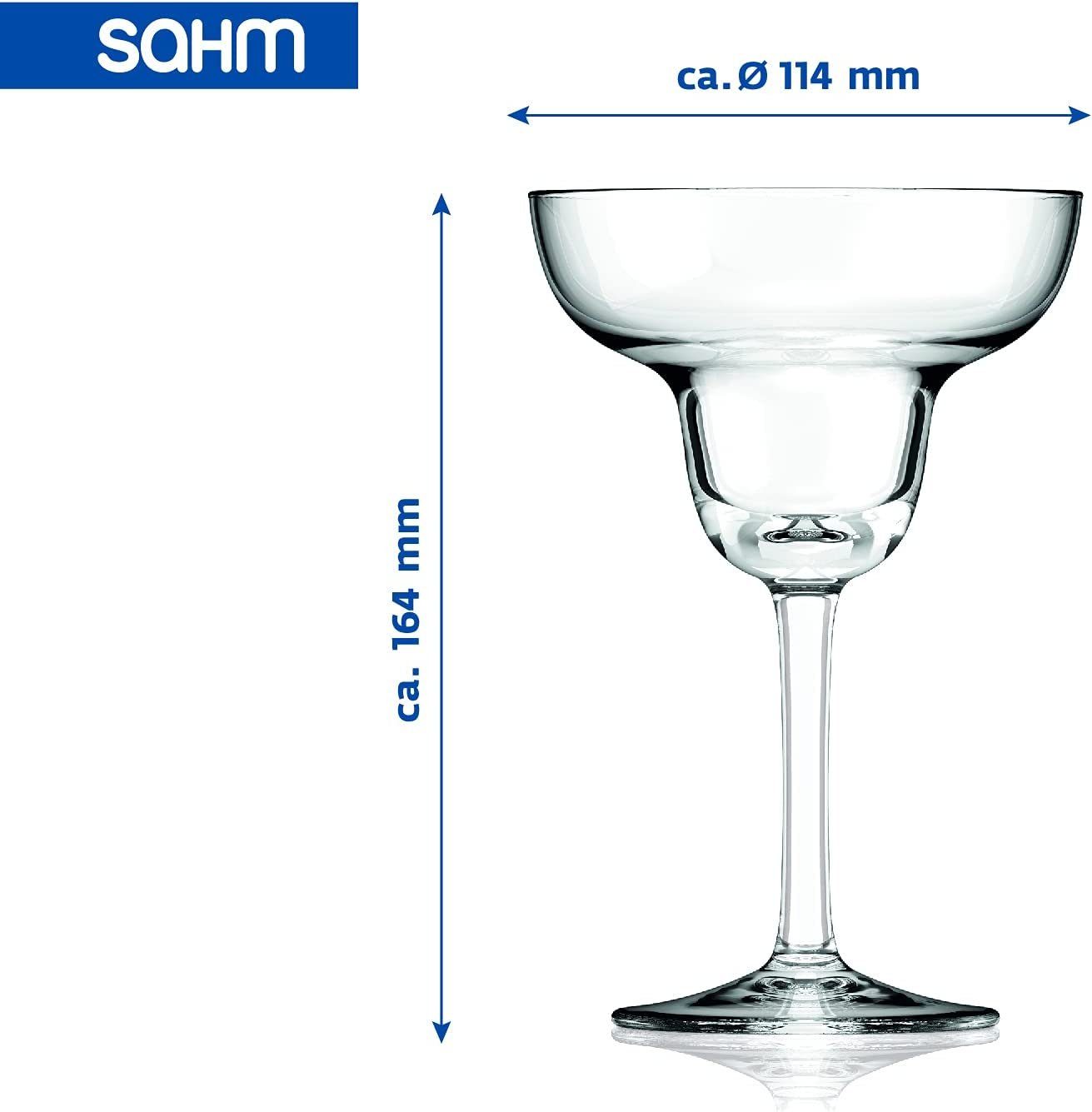 SAHM Martiniglas Margarita Gläser 6er Set - 270ml Margarita Glas - Cocktailgläser, Sensorik Glas, 100% recycelbar