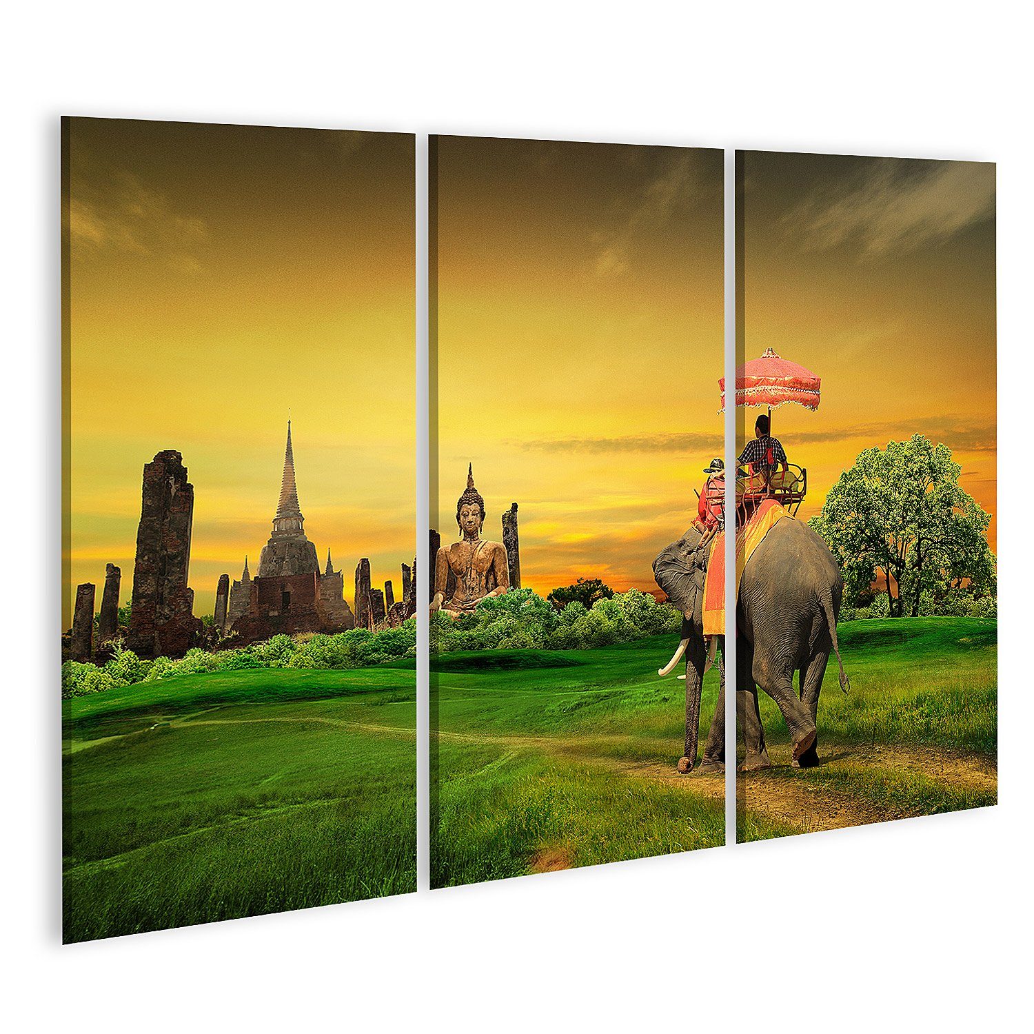 Leinwandbild Bild auf Leinwand Sonnenuntergang auf dem Lande in Thailand Wandbild P