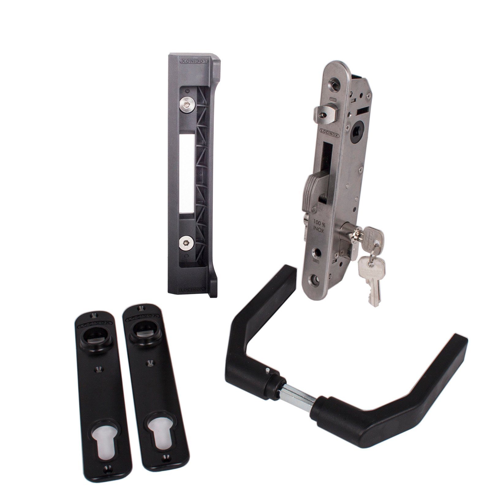 LOCINOX Einsteckschloss SET FORTYSET für 40mm Profile »Hakenschloss / Einsteckschloss«, Verschiedene Set-Varianten