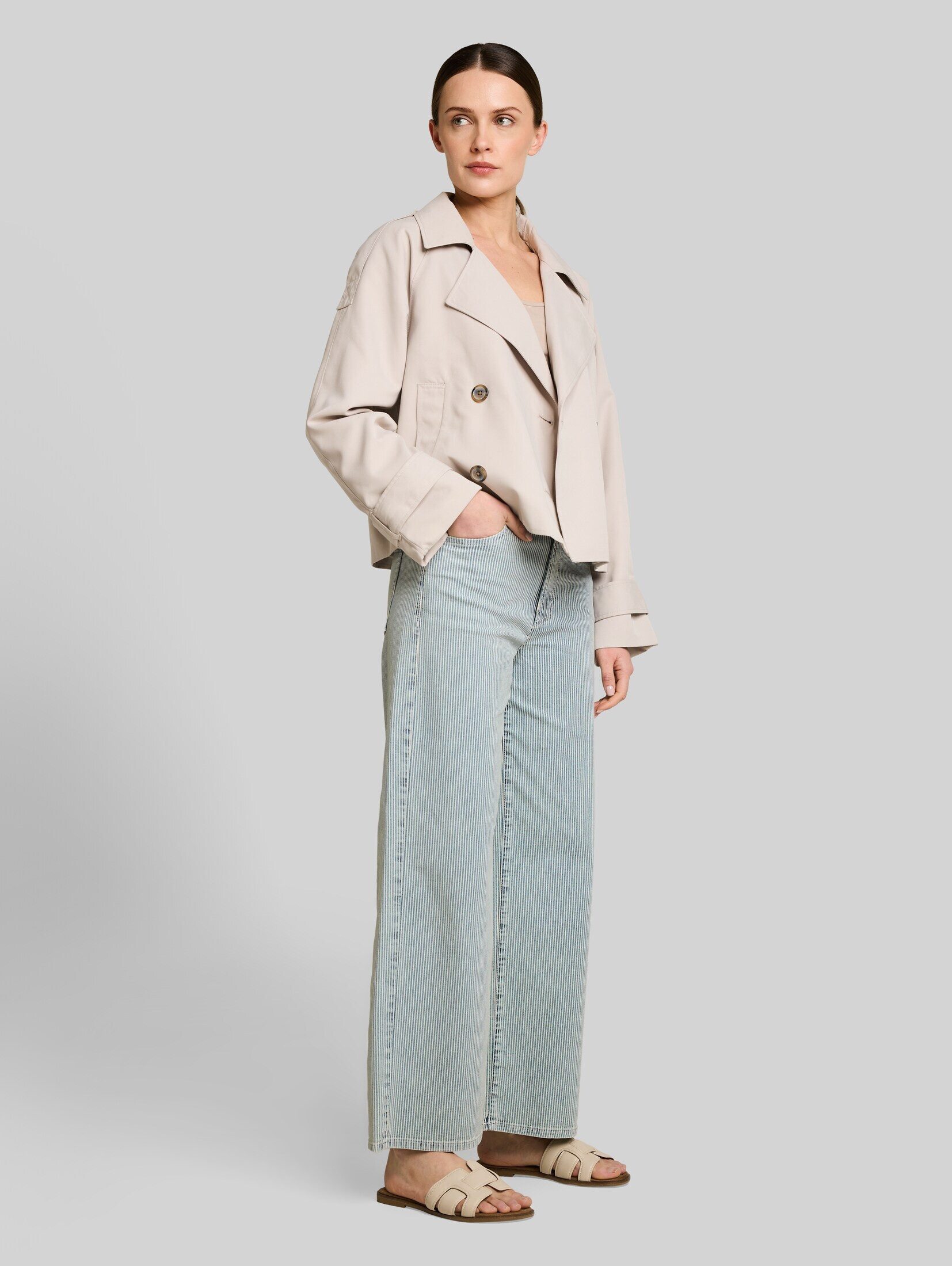 TOM TAILOR 7/8-Jeans Jeanshosen TTNELMA CULOTTE Jeans mit Streifenmuster