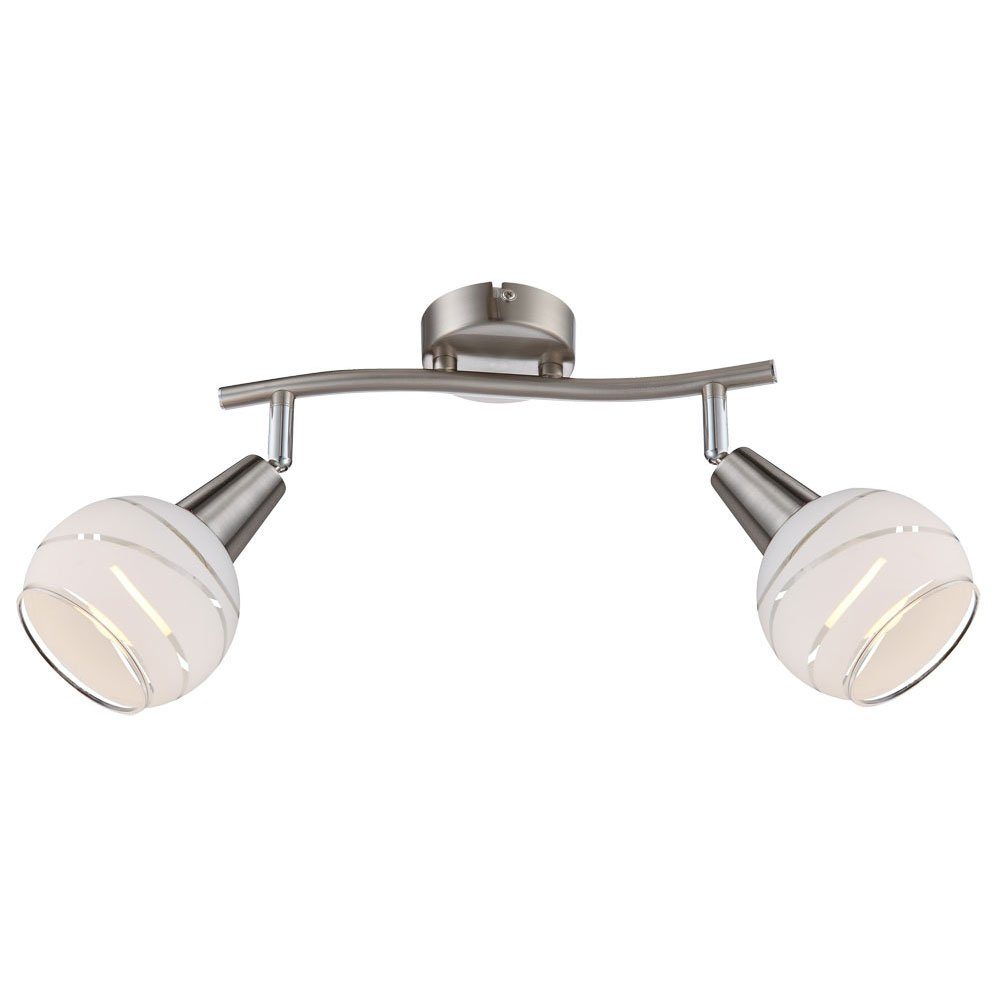 GLOBO LIGHTING LED Deckenleuchte, Leuchtmittel inklusive, Warmweiß, Deckenleuchte Wandlampe Spotstrahler LED 2 Flammig Glas satiniert
