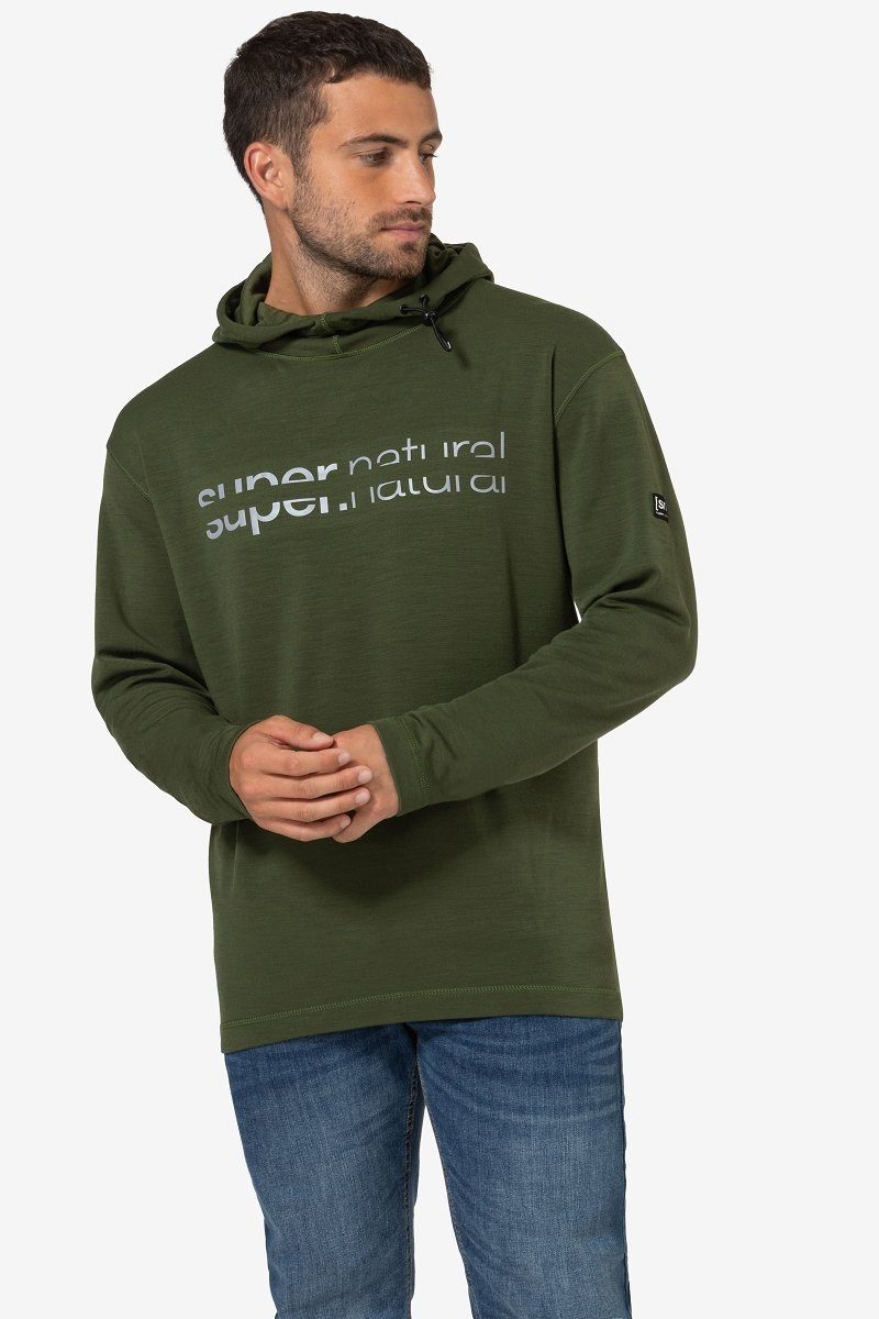 SUPER.NATURAL Hoodie Merino Hoodie M ALPINE ACTIVE HOODIE funktioneller Merino-Materialmix