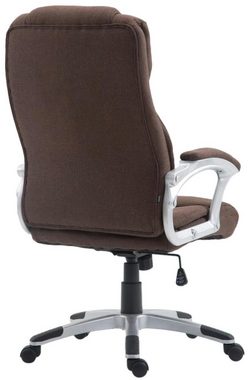 TPFLiving Bürostuhl Texum 2 mit bequemer Rückenlehne - höhenverstellbar und 360° drehbar (Schreibtischstuhl, Drehstuhl, Chefsessel, Bürostuhl XXL), Gestell: Kunststoff silber - Sitz: Stoff braun
