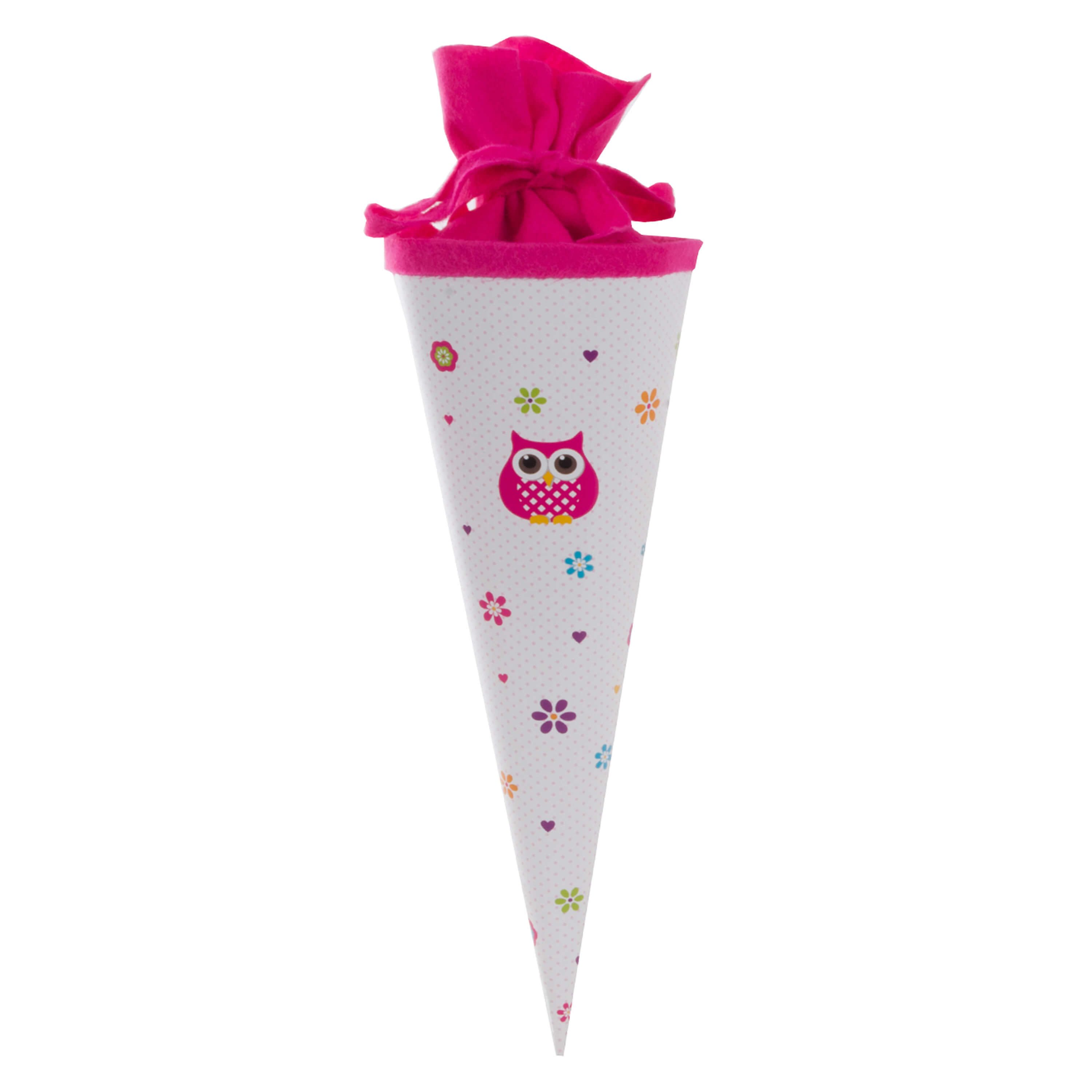 Goldbuch Schultüte Goldbuch Geschwistertüte Eule - 35cm, Verschluss Filz