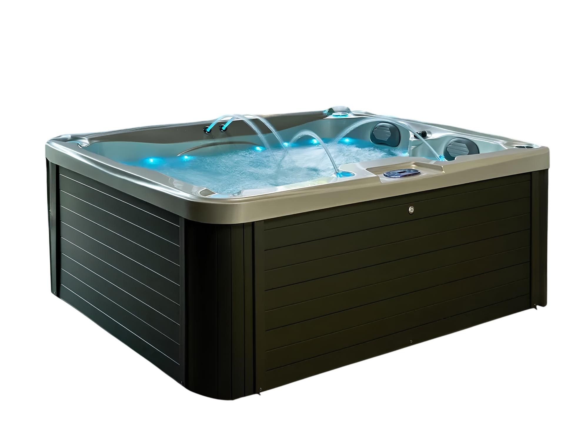JVmoebel Whirlpool-Badewanne Grau Acryl Außenwhirlpool mit Massagefunktion für entspannende Stunden, Made in Europe