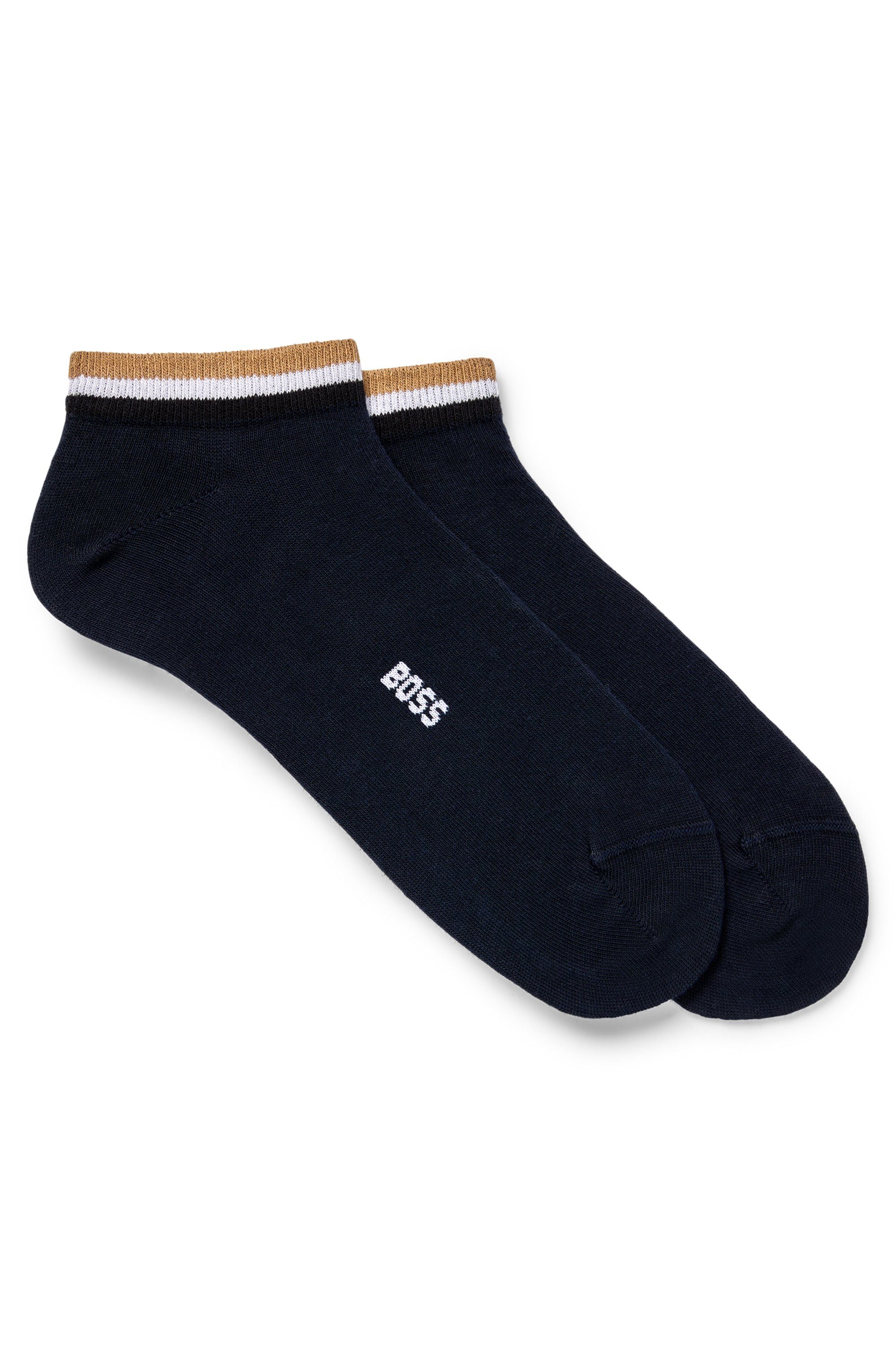 BOSS Sneakersocken 2P AS Uni stripe CC (Packung, 2er) mit geringeltem Abschluss