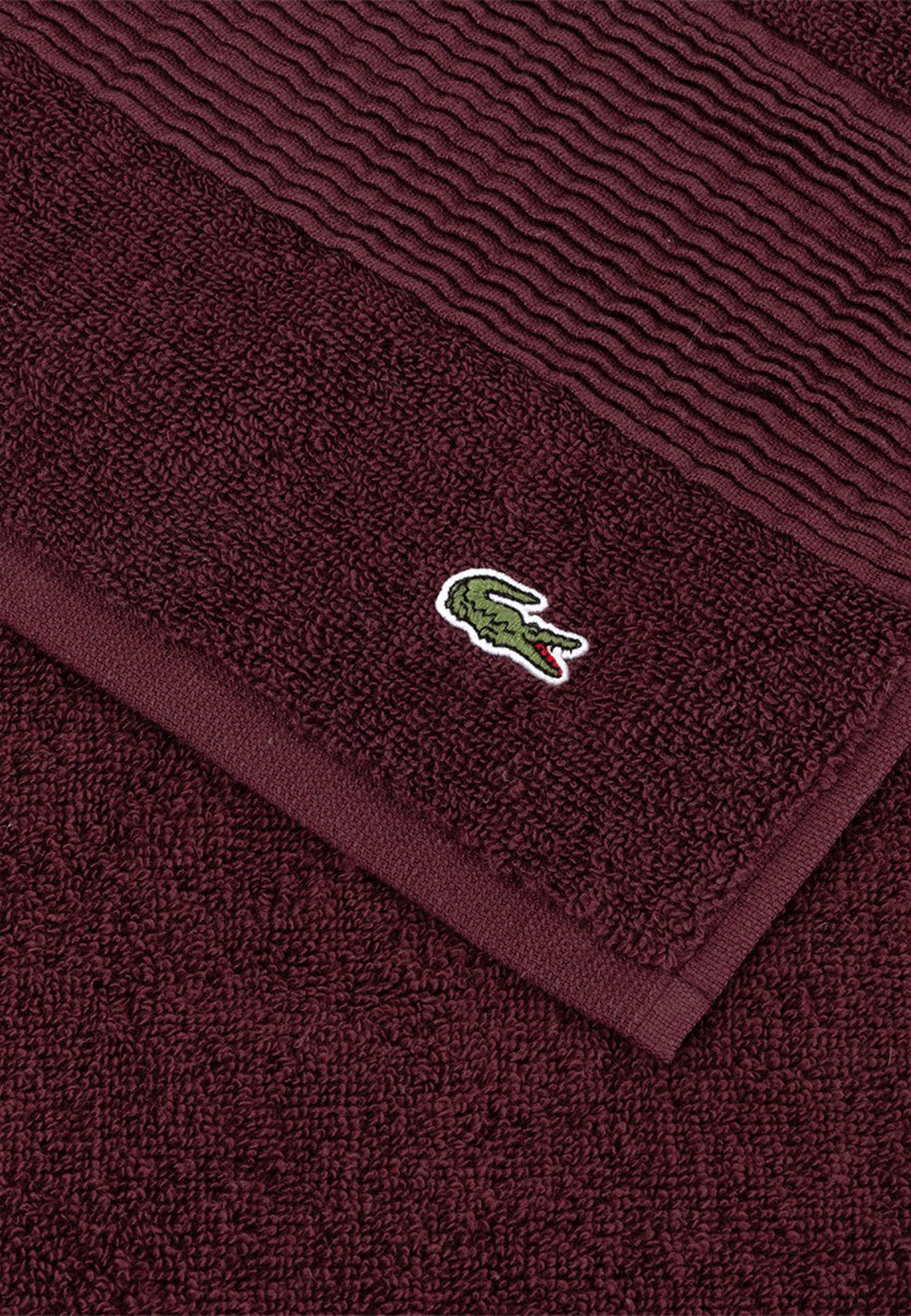 Lacoste Gästehandtuch LLECROCO, Frottier (1-St), mit Label-Applikationen