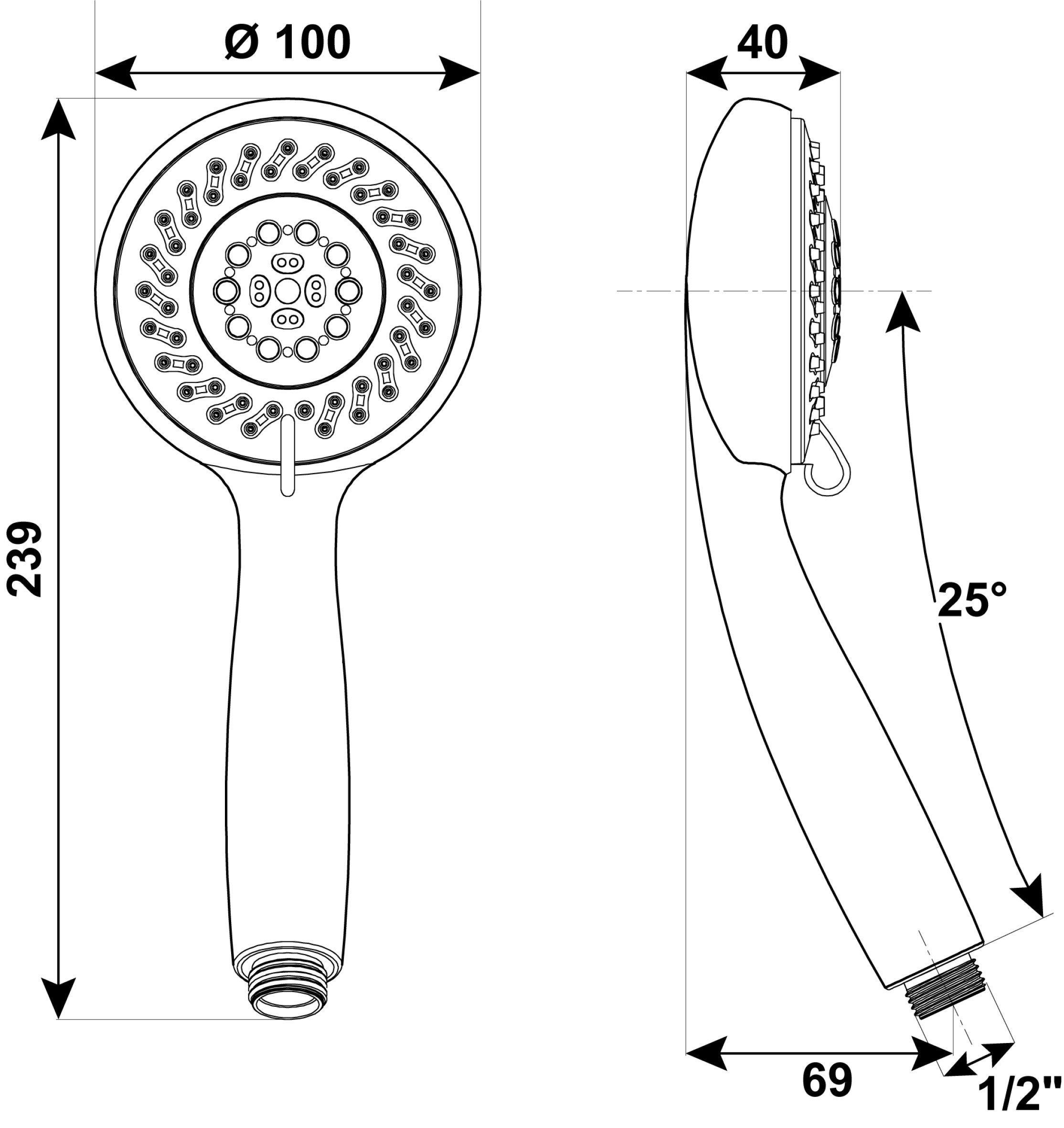 Conmetall Meister Seifenspender Handbrause Reina, Ø 100 mm, 5 S, verchromt