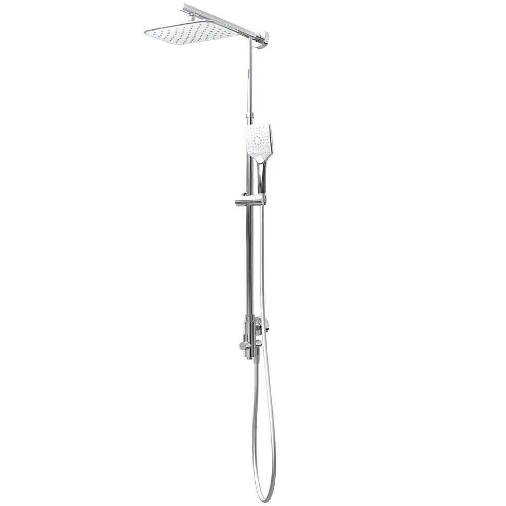 Schulte Brausegarnitur Schulte DuschMaster Rain White Style mit Umsteller, Kopfbrause eckig