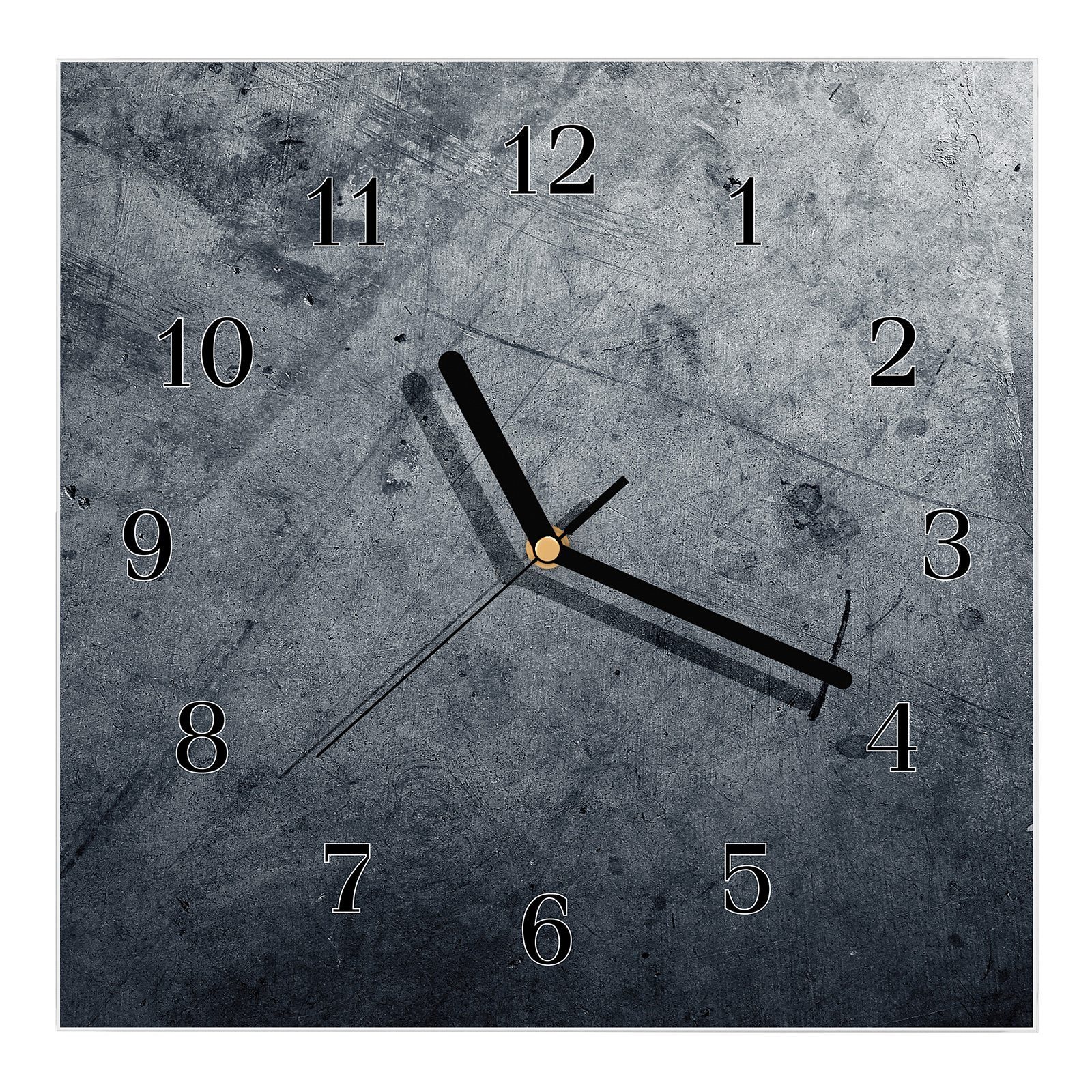 Primedeco Wanduhr Glasuhr Wanduhr Wandkunst Größe 30 x 30 cm mit Motiv Grunge Wand