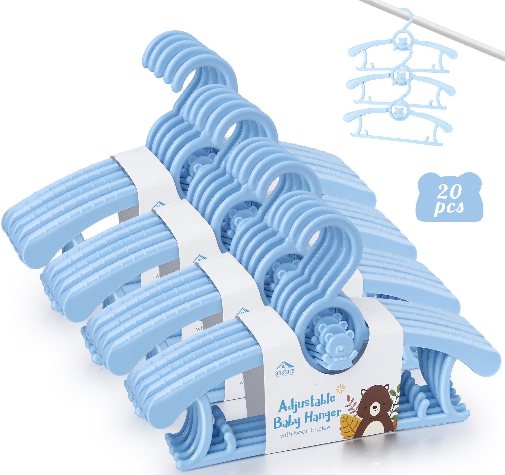 ElitVita Kleiderbügel Ausziehbare Babykleiderbügel, 29-37 cm, günstig online kaufen