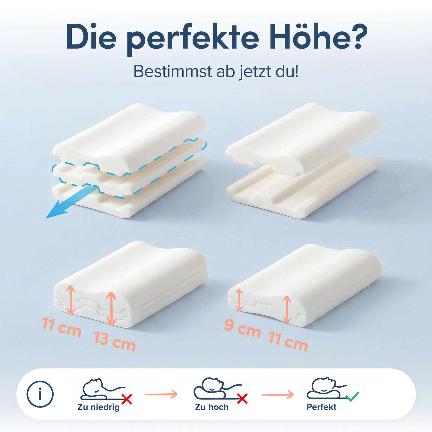 Blumtal Nackenstützkissen Orthopädisch aus Memory Foam, Ohne Plattliegen für Seitenschläfer, Bauchschläfer & Rückenschläfer, Anti-Schnarch-Kissen, ergonomisches – Bild 4 von 5