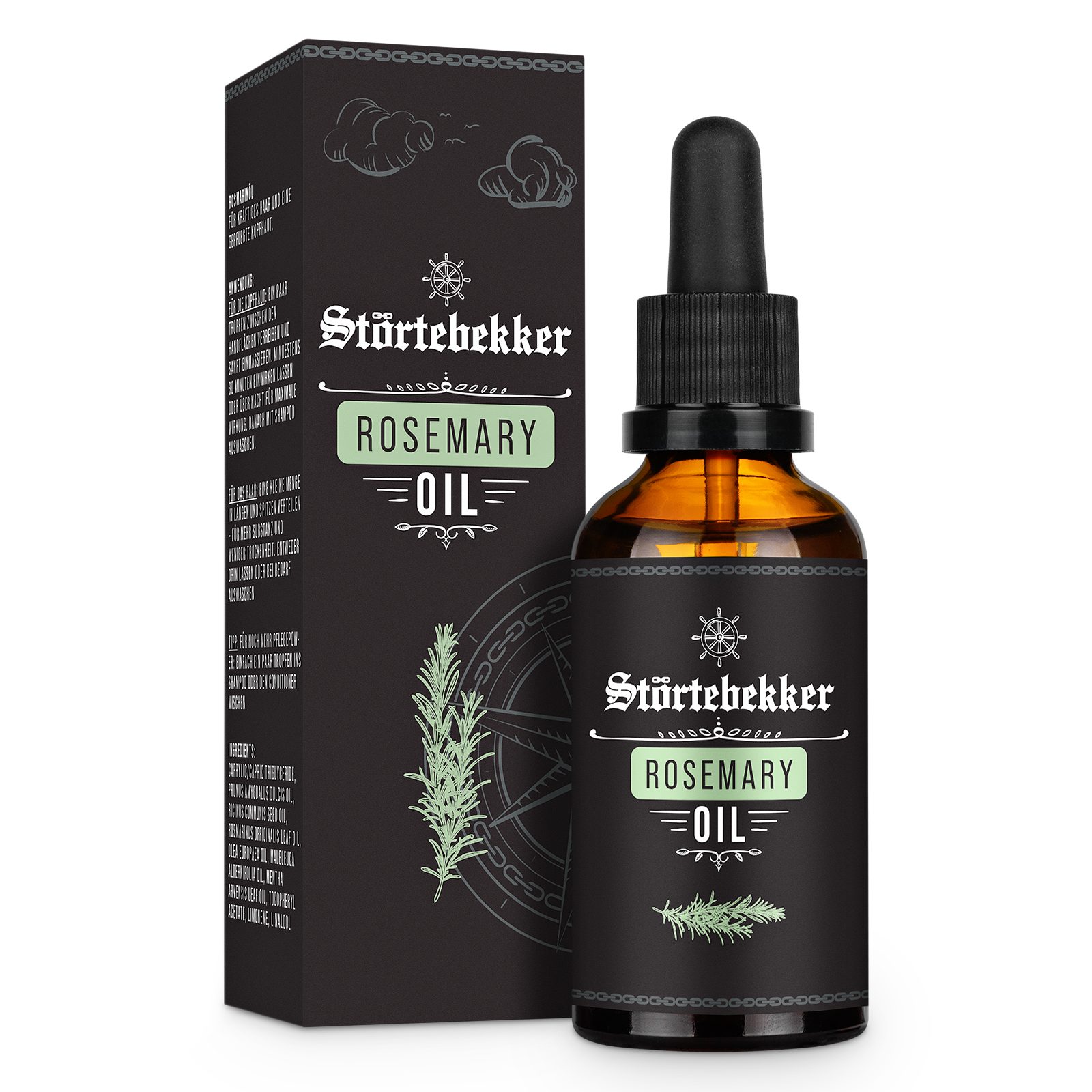 Störtebekker Haarpflege-Set Rosmarinwasser & Rosmarinöl, - das Power-Duo für Haut, Haar & Kopfhaut, vegan, tierversuchsfrei