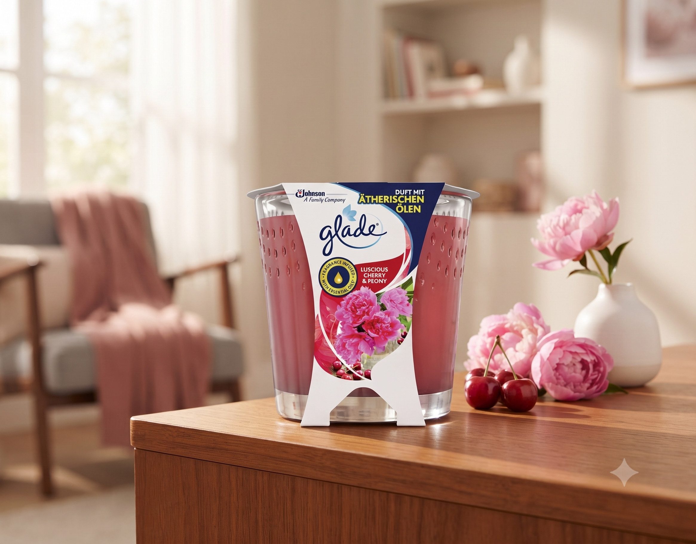 Glade Raumduft Glade Duftkerze – Luscious Cherry & Peony