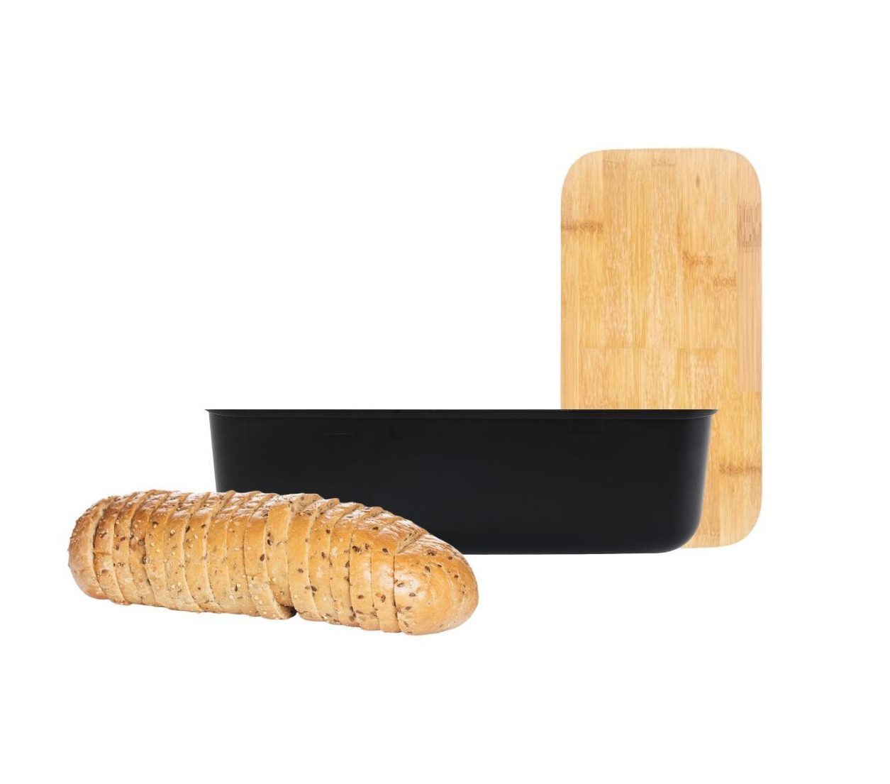 Cheffinger Aufbewahrungsbox mit Bambus-Schneidebrett für Brot, Brötchen & Gebäck (1 St)