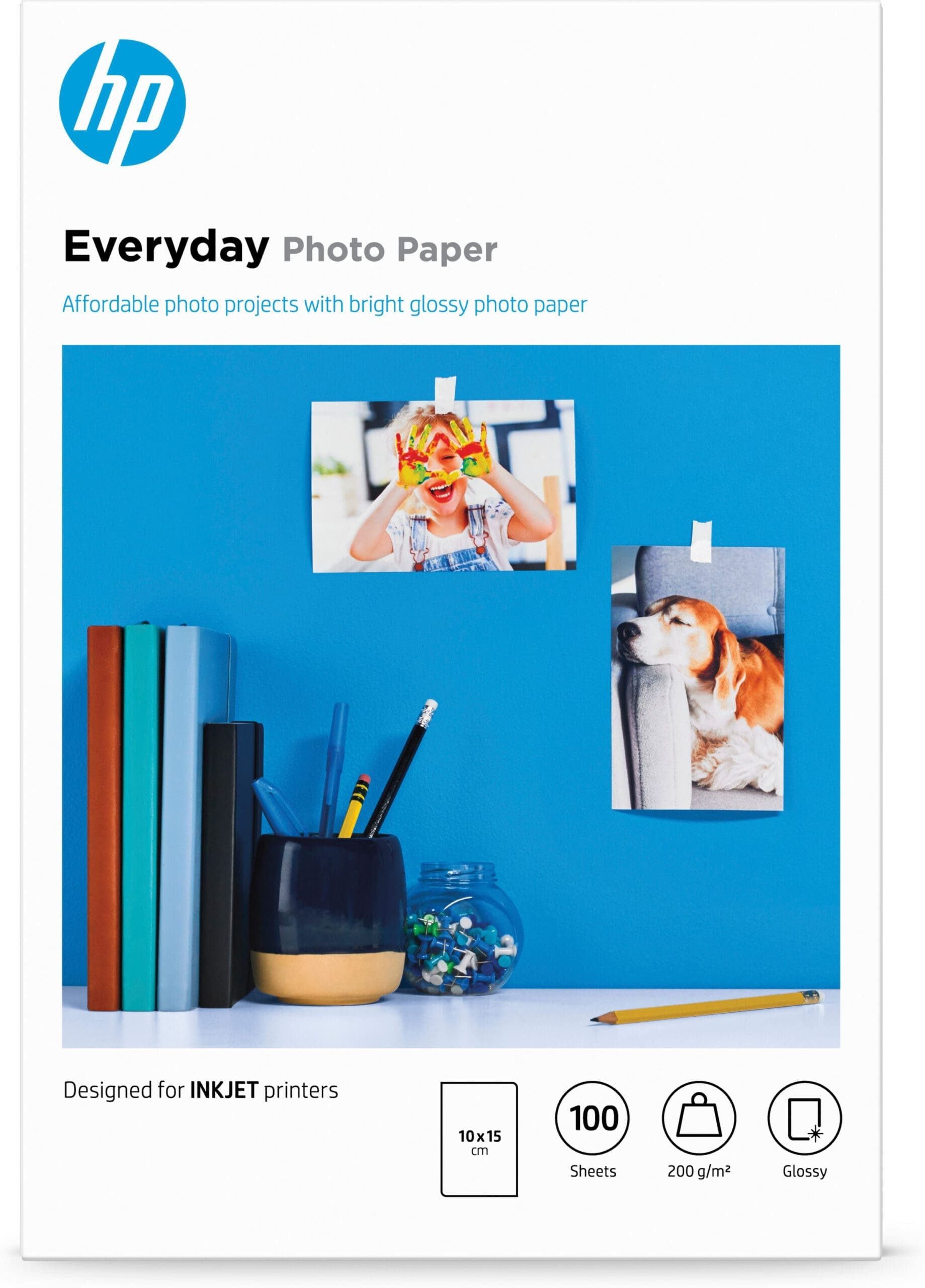 HP HP Everyday-Fotopapier, glänzend - 100 Blatt/10 x Tintenpatrone