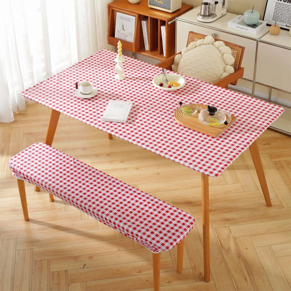 FELIXLEO Tischdecke Plaid Elastizität Wasserdicht Tischdecken Tischdekoration Weiß Rot