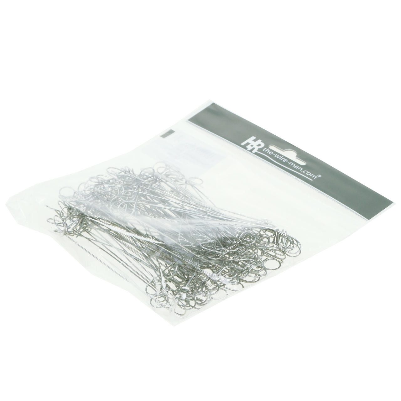 H&R The wire man Blumenständer Ösenbindedraht Silber Verzinkt 1mm x 120mm 100 St Deko-Draht, 100 Stü