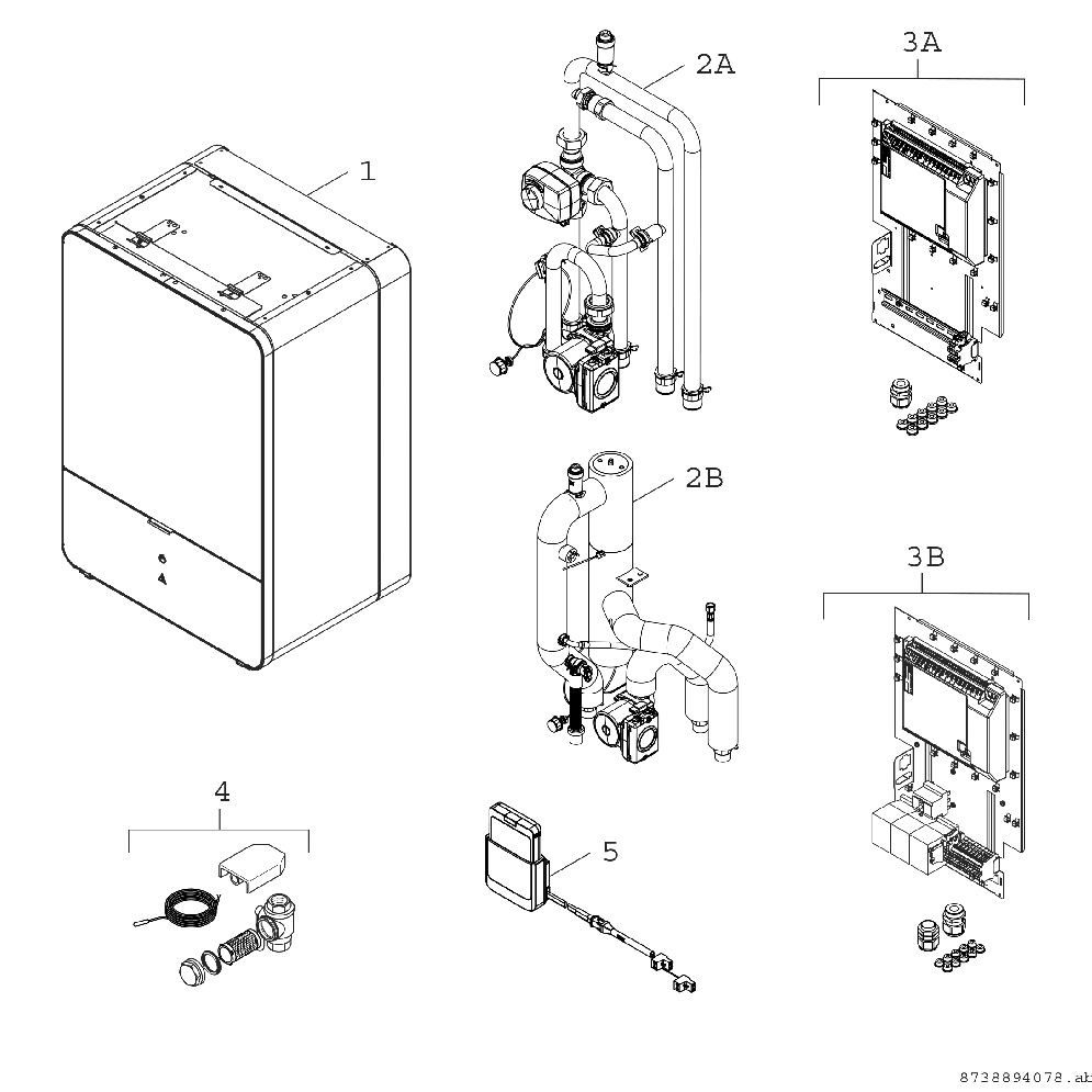 BOSCH Warmwasserfußbodenheizungen Hydraulikeinheit AWB 17 Stücklistenkomponente Monobl. Wärmepumpe, Hydraulikeinheit