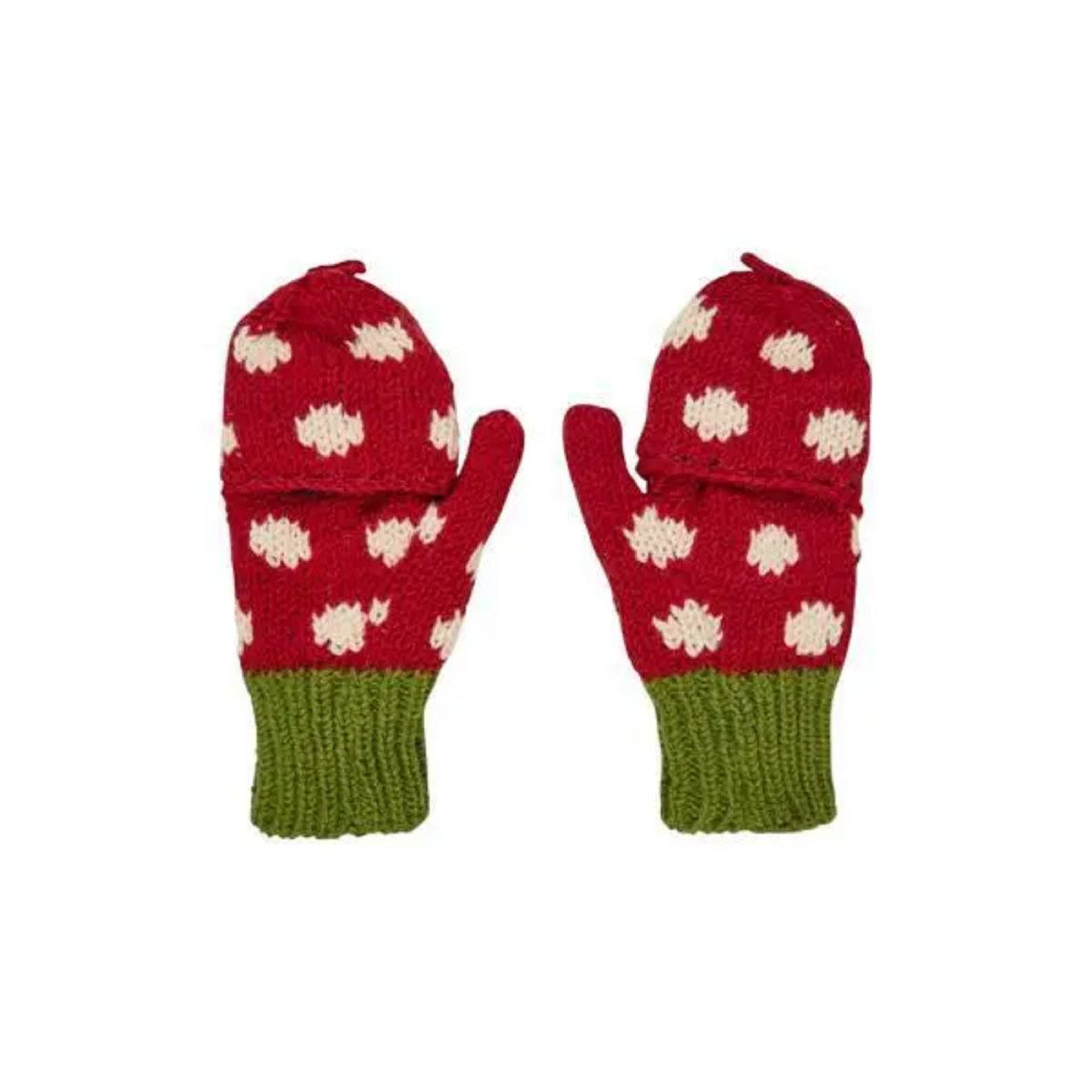 THC Natural Line Strickhandschuhe THC Klapphandschuhe 841 gepunktet (1 Paar, 1-St., 1 Paar) abklappbare Fingerspitzen