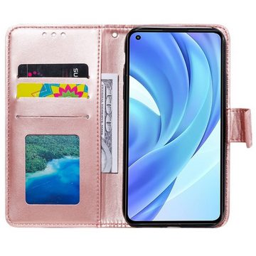 CoverKingz Handyhülle Hülle für Xiaomi 11 Lite 5G NE / Mi 11 Lite 5G Handyhülle Flip Case 16,5 cm (6,5 Zoll), Klapphülle Schutzhülle mit Kartenfach Schutztasche Motiv Mandala