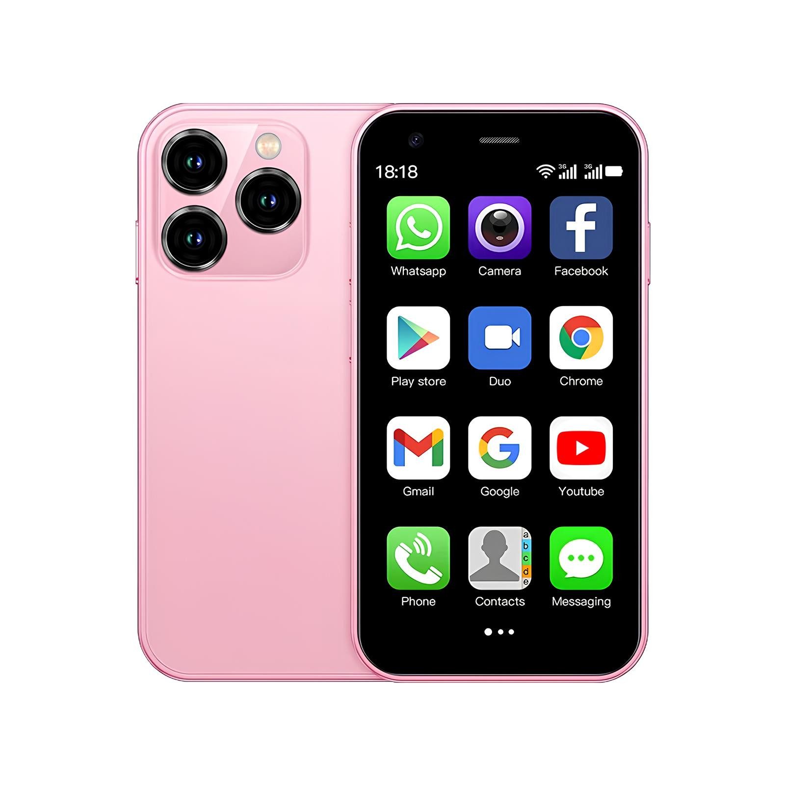Athlix SERVO 15SE Mini Smartphone Dual SIM 3G WCDMA Android Kinder Rentner Smartphone (DUAL-SIM, nur 66g, 3,0 Zoll)