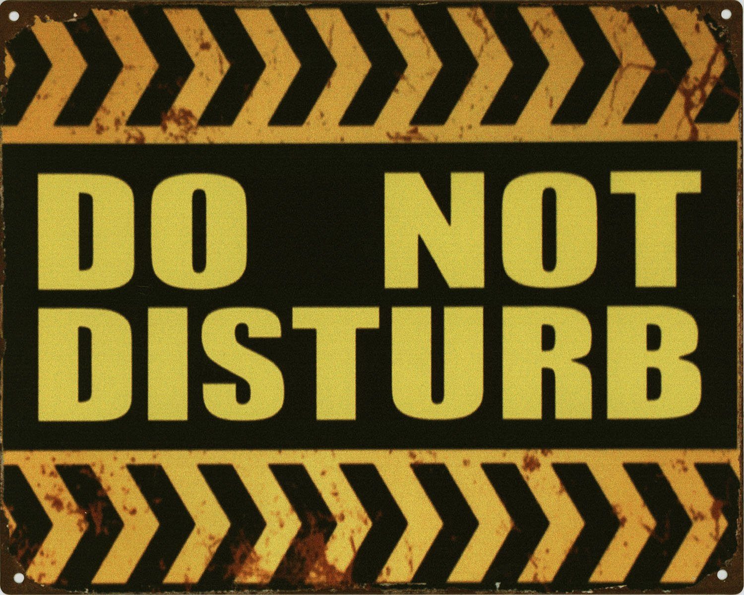 Metallschild Blechschild DO NOT DISTURB schwarz gelb