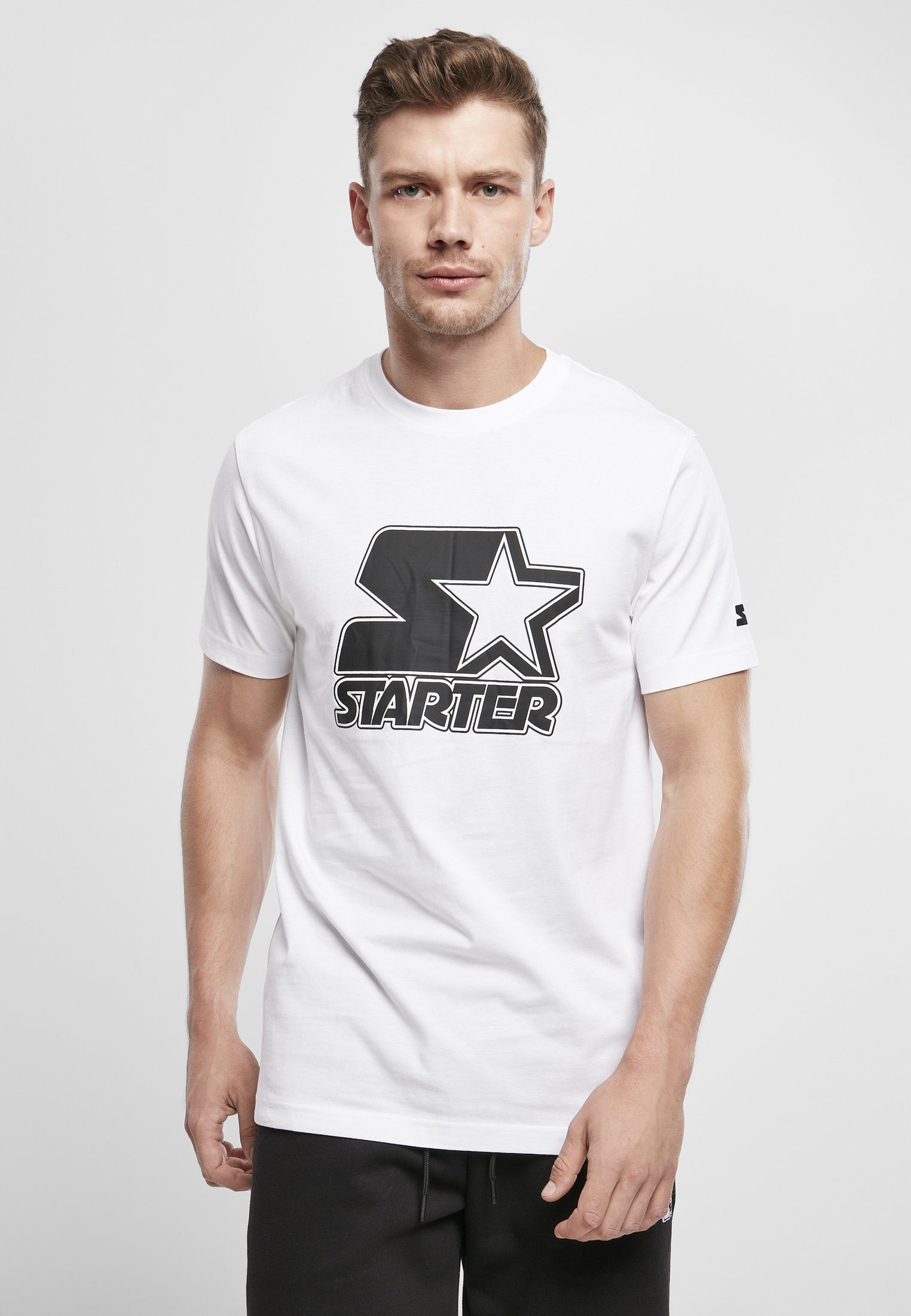 Starter T-Shirt Herren Starter Contrast Logo Jersey (1-tlg) white